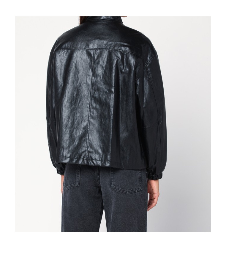 Dunst Black Faux Leather Zip Jacket In Black