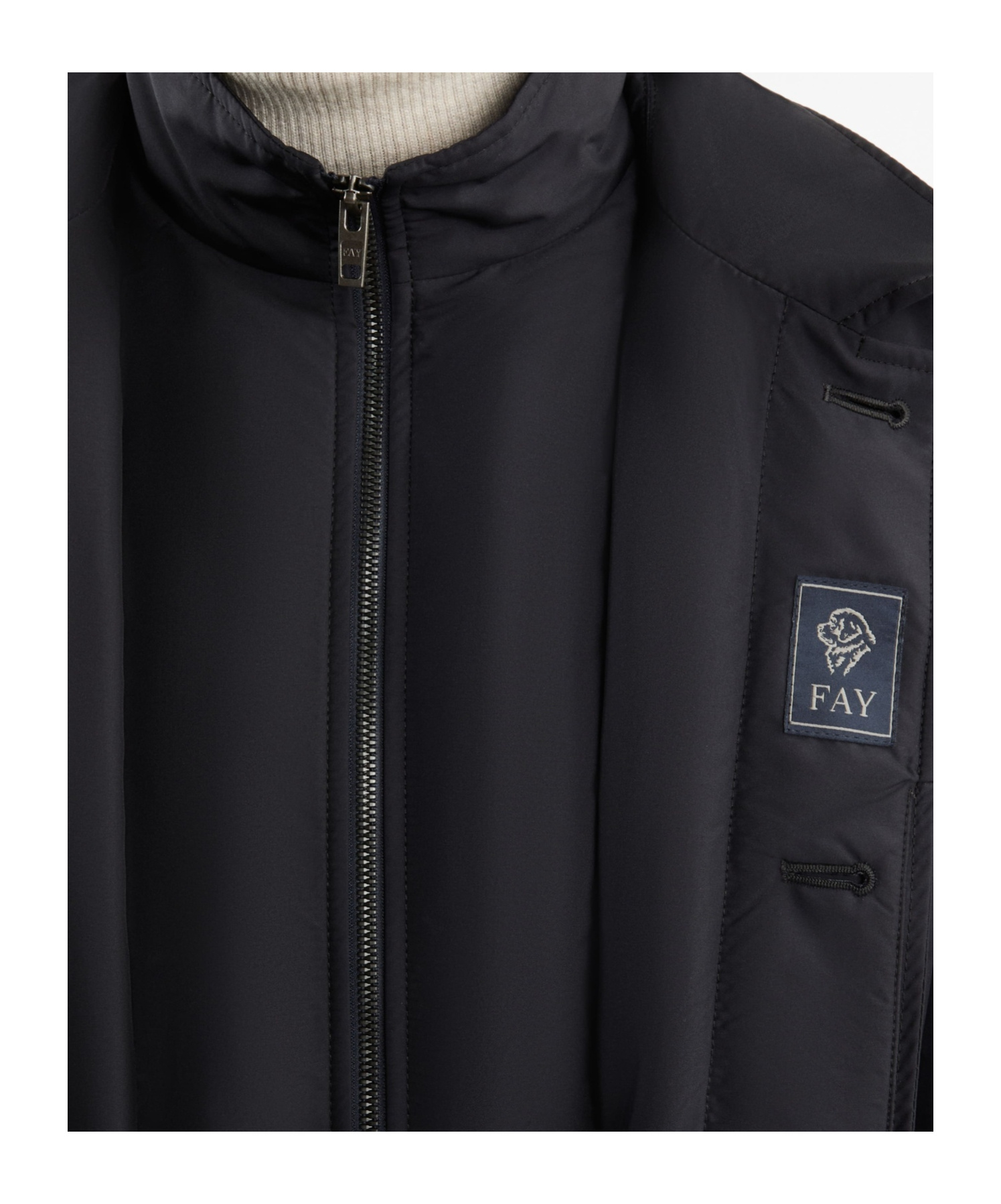 Fay Morning Coat In Technical Poplin In Black