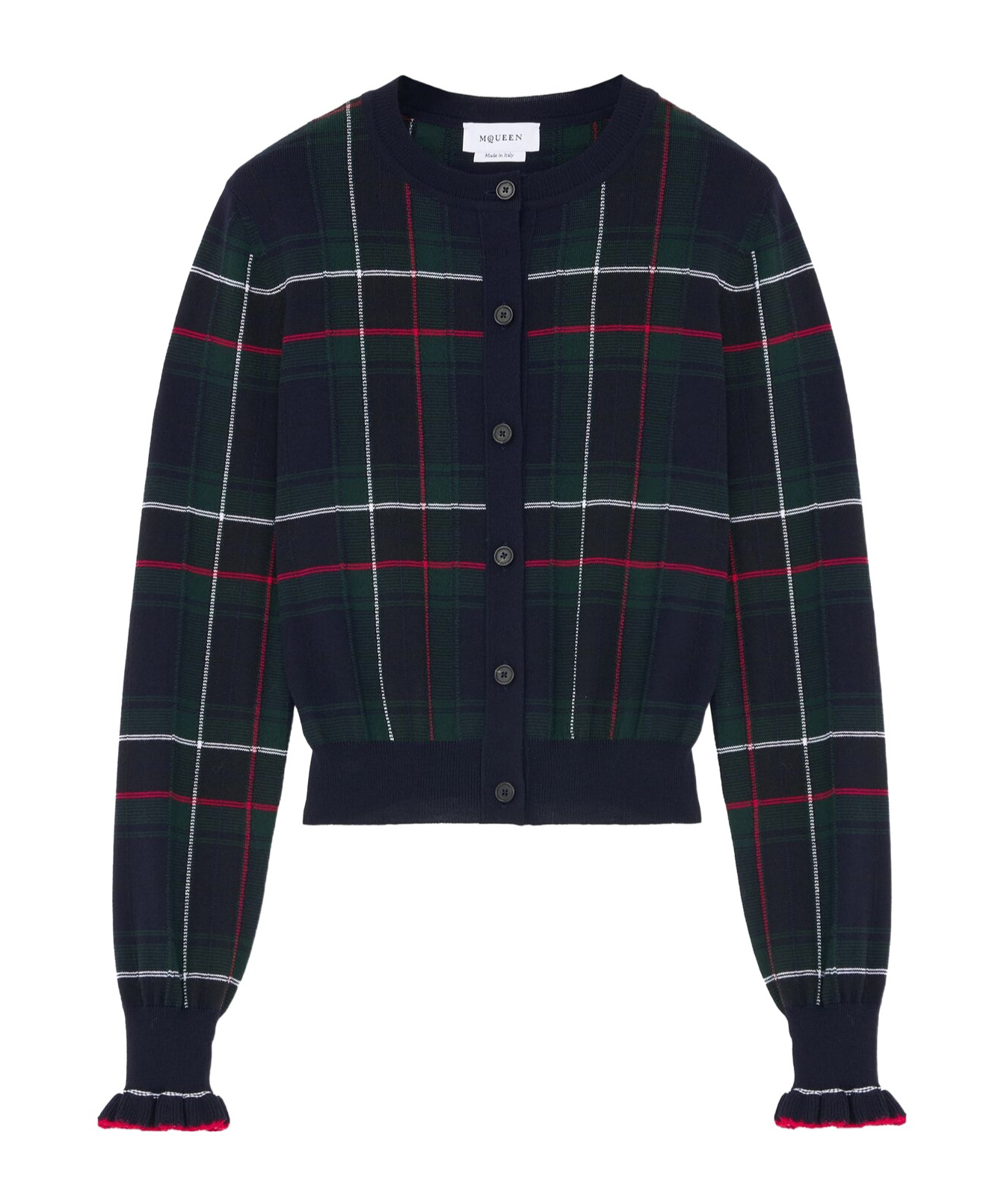 Alexander Mcqueen Mcqueen Check Wool Cardigan In Multi