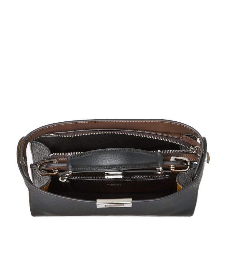 Fendi Peekaboo Handle Bag Small In Black