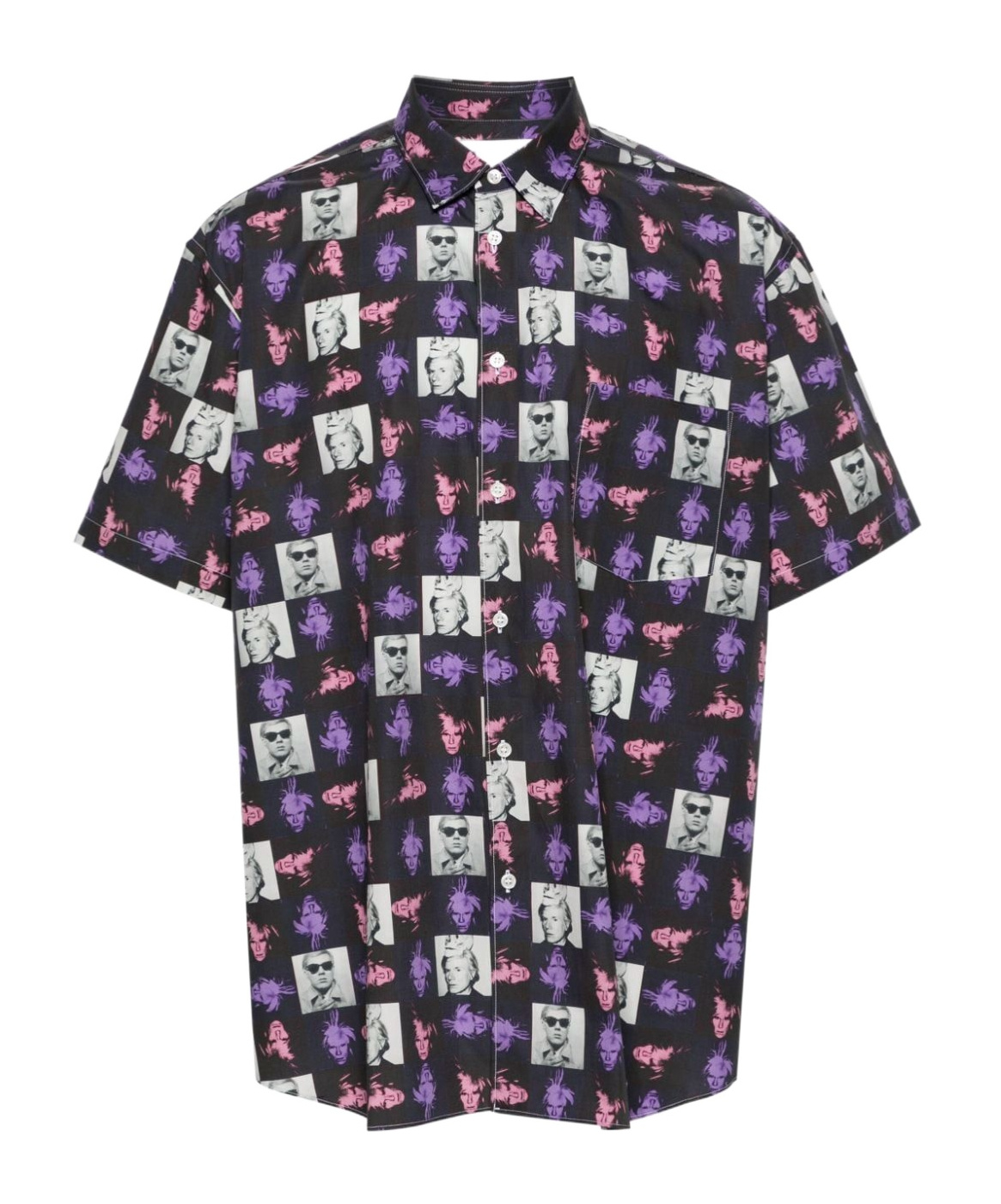 Comme Des Garçons Short-sleeved Shirt With Andy Warhol Print In Black