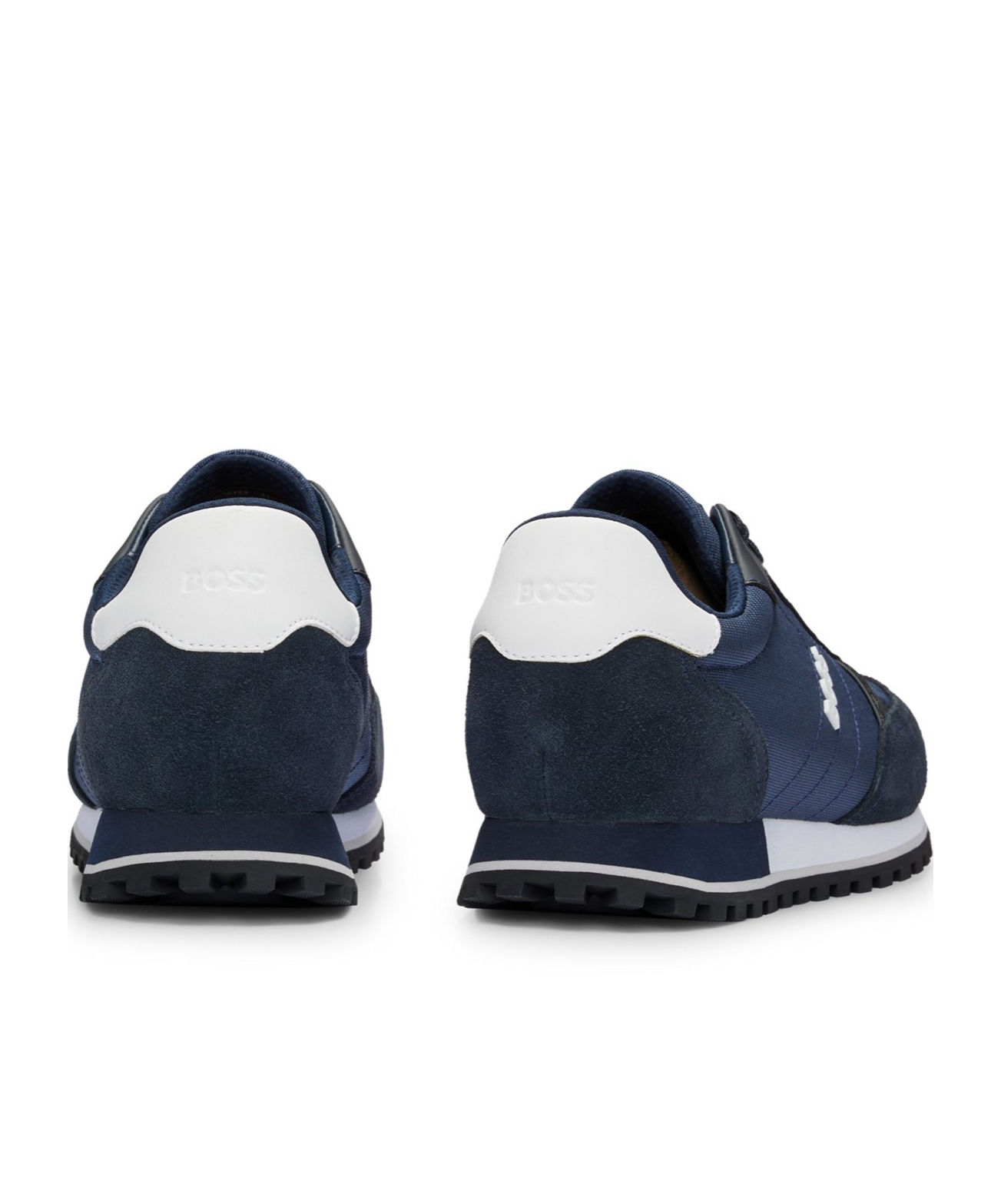 Hugo Boss Mixed-material Trainers With Faux-leather Trims In Black