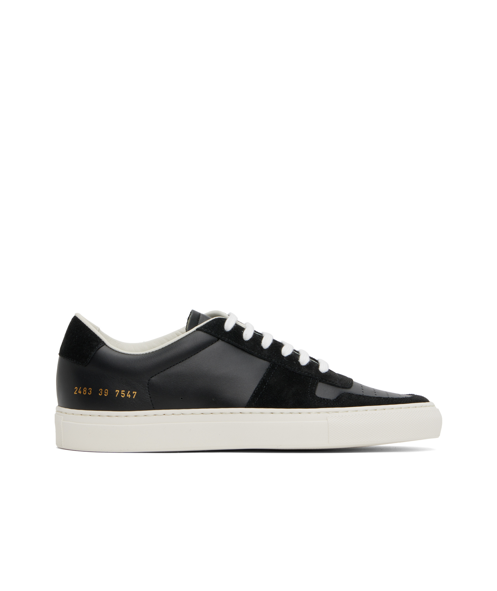Common Projects Bball Duo Leather And Suede Sneakers In Black