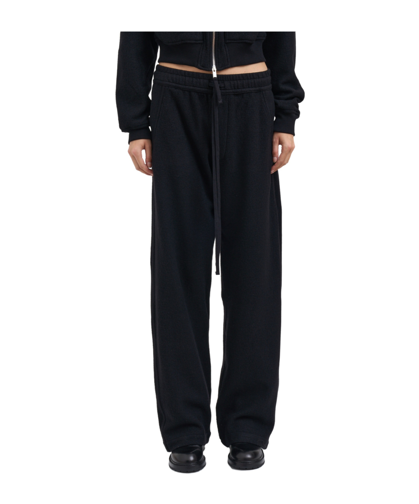 Thom Krom Pantalone In Lana A Gamba Larga In Black