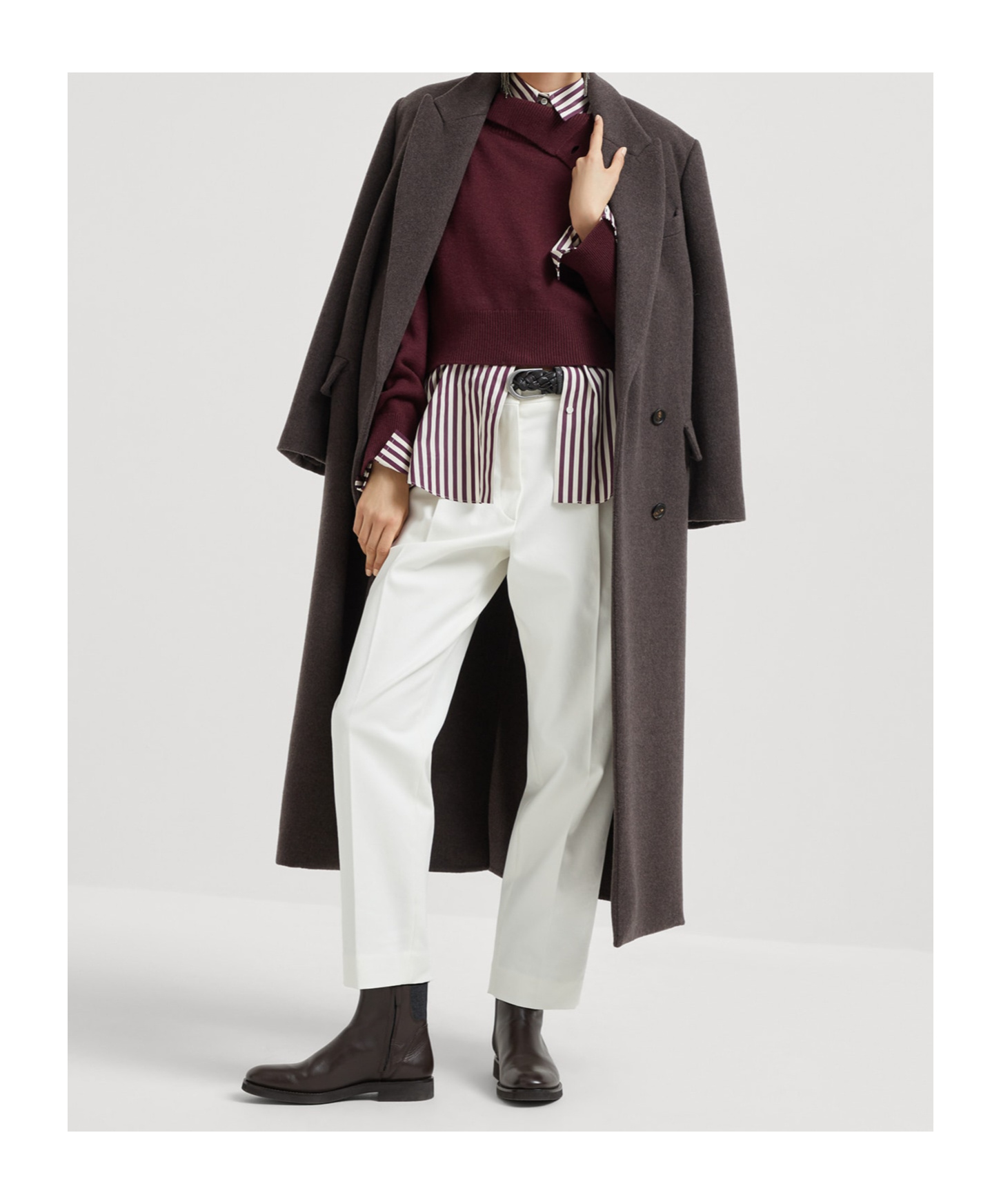 Brunello Cucinelli Cashmere Sweater In Burgundy