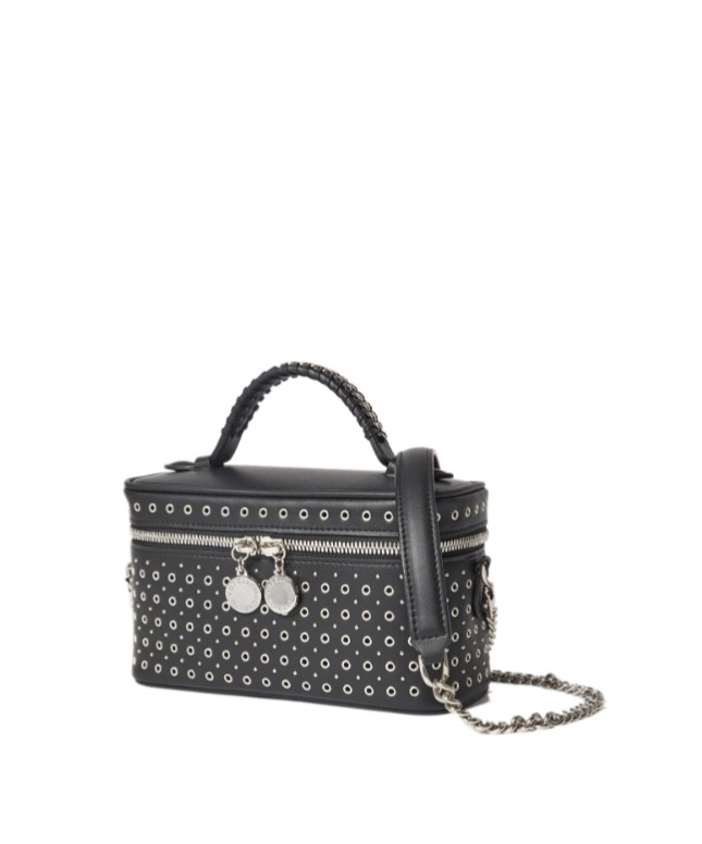 Stella Mccartney Falabella Eyelet-stud Vanity Case In Black