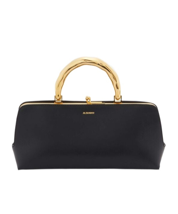 Jil Sander Goji Mini Leather Handbag In Black
