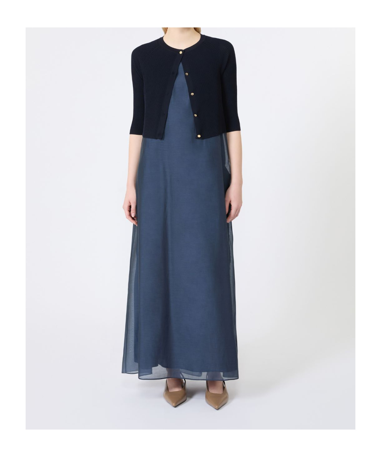 Max Mara Virgin Wool Cropped Cardigan In Multi