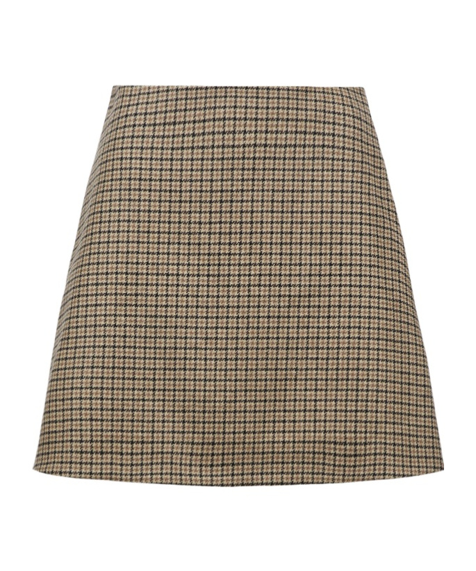 Moncler Houndstooth Plaid Mini Skirt In Multicolor