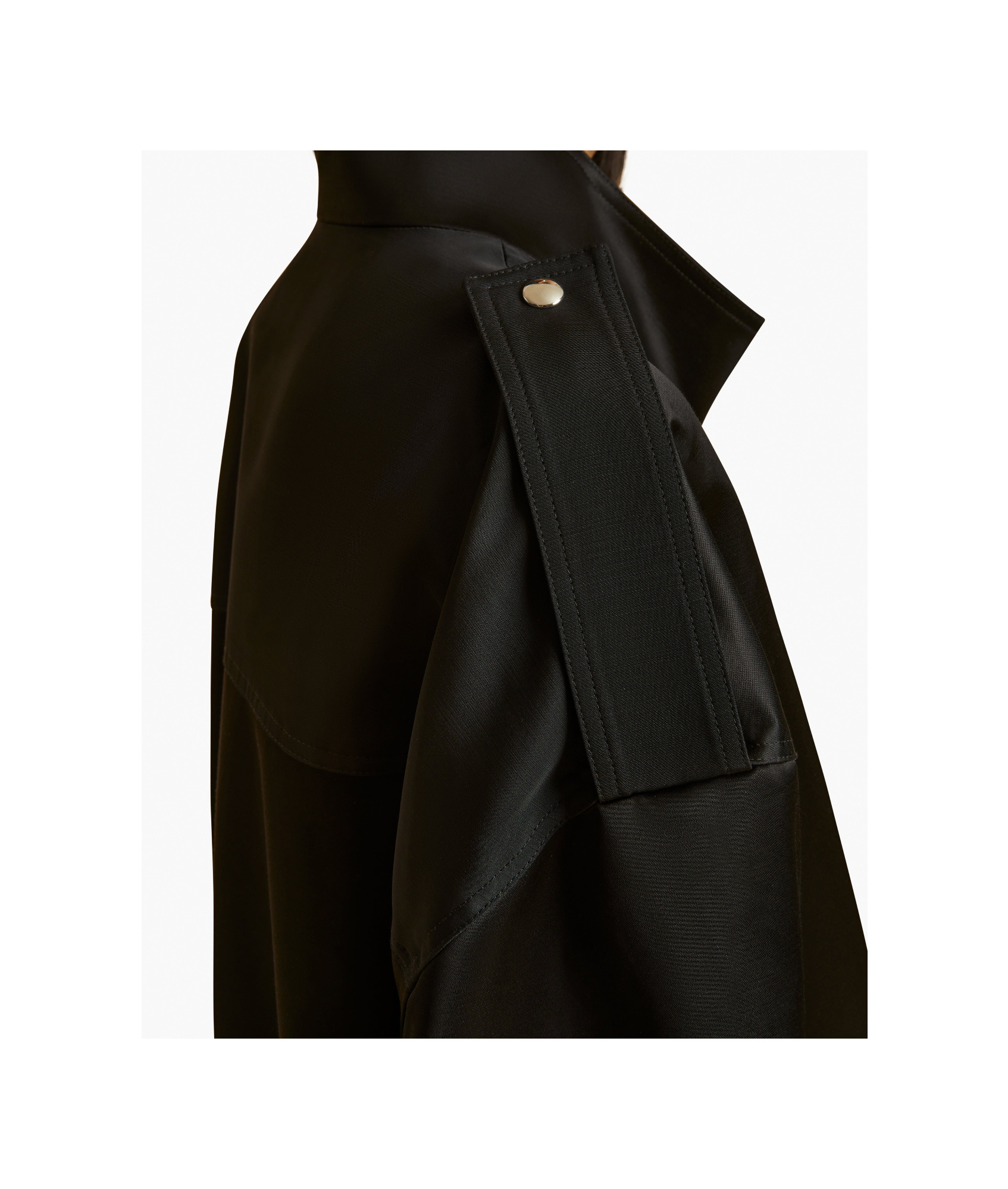 Khaite Farris Oversized Satin-paneled Cotton-blend Mikado Bomber Jacket In Black