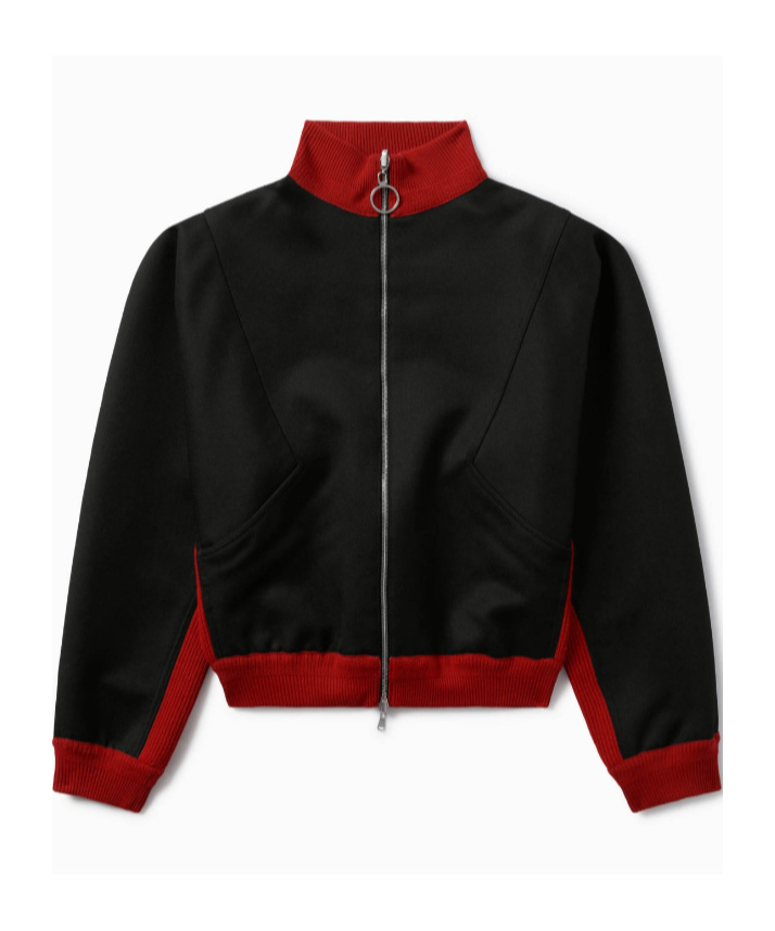 1989 Studio Reversible Jacket Ribbed Collar Cuffs Side Pockets In Red