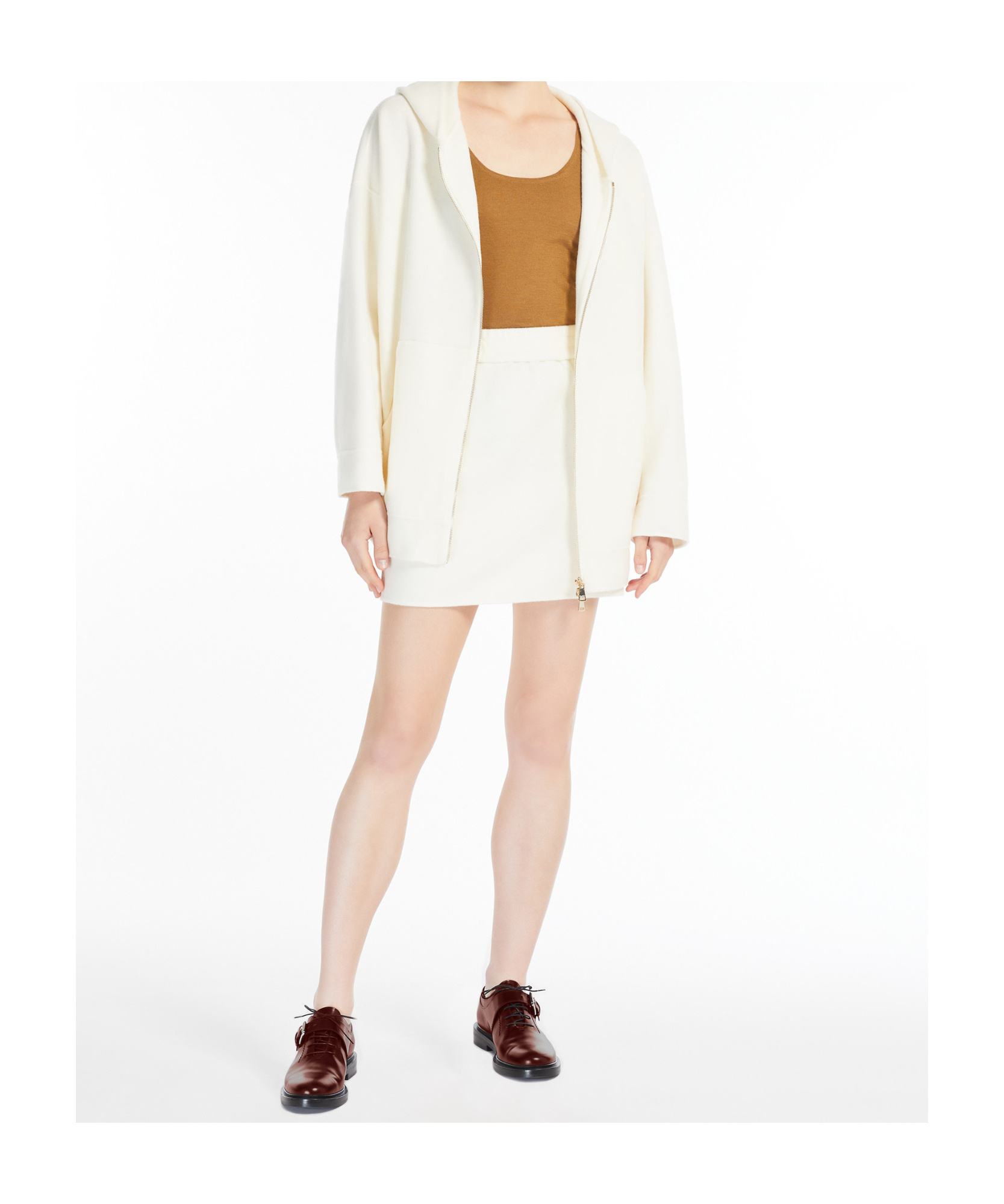 Max Mara Cashmere Wool Sweatshirt In White