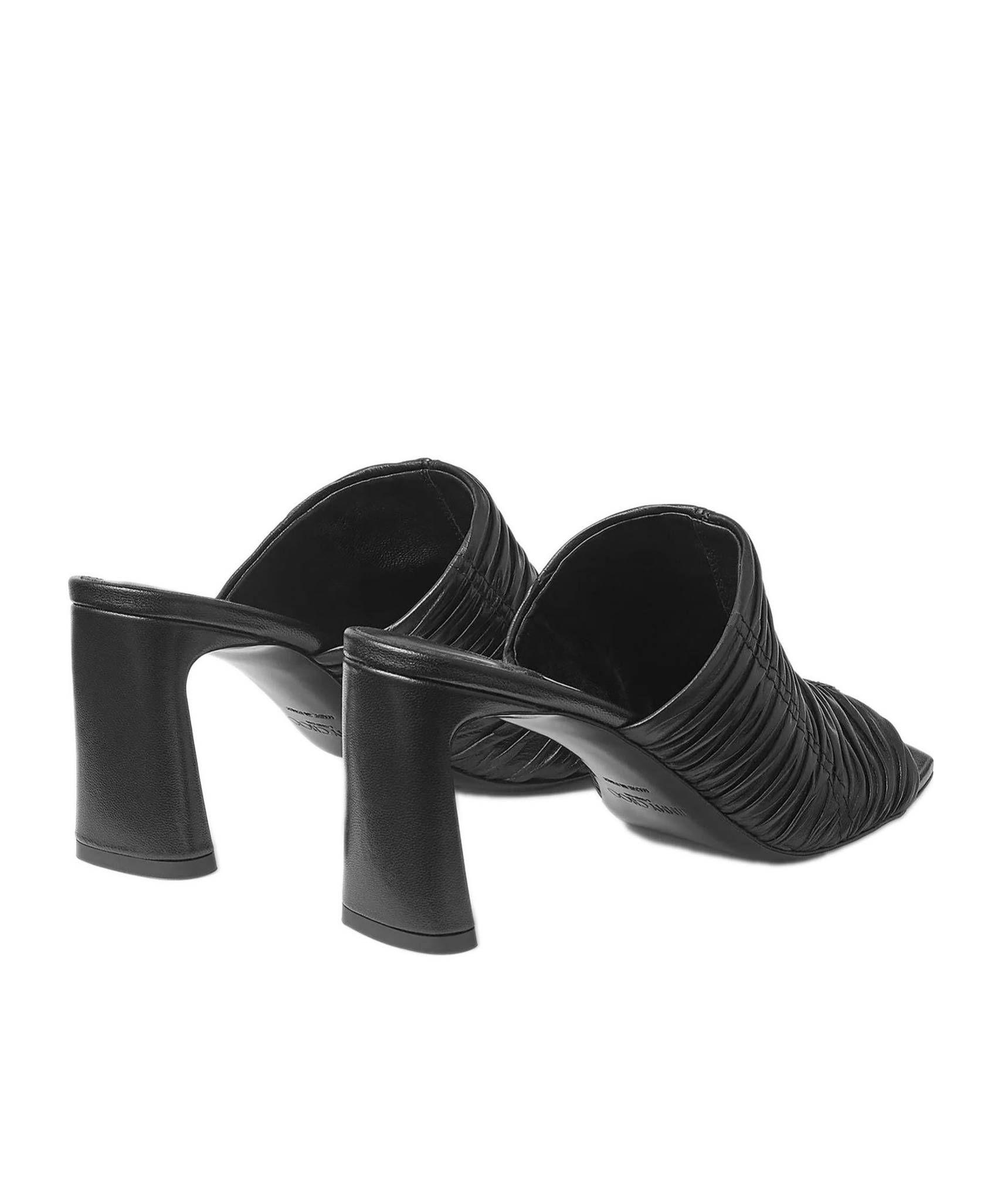 Jimmy Choo Lua Ruched Leather Mule Sandals In Black
