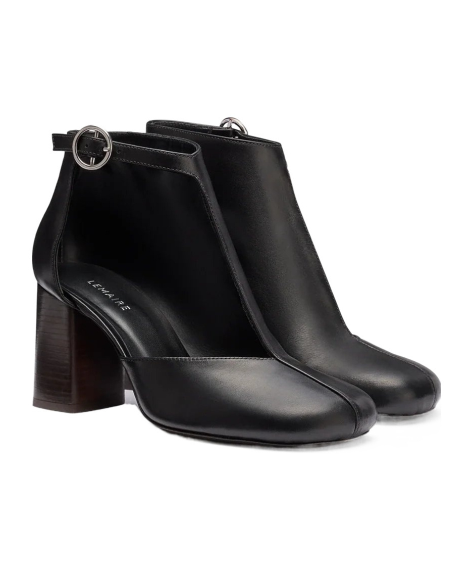Lemaire 80mm Almond Toe Ankle Boots In Black