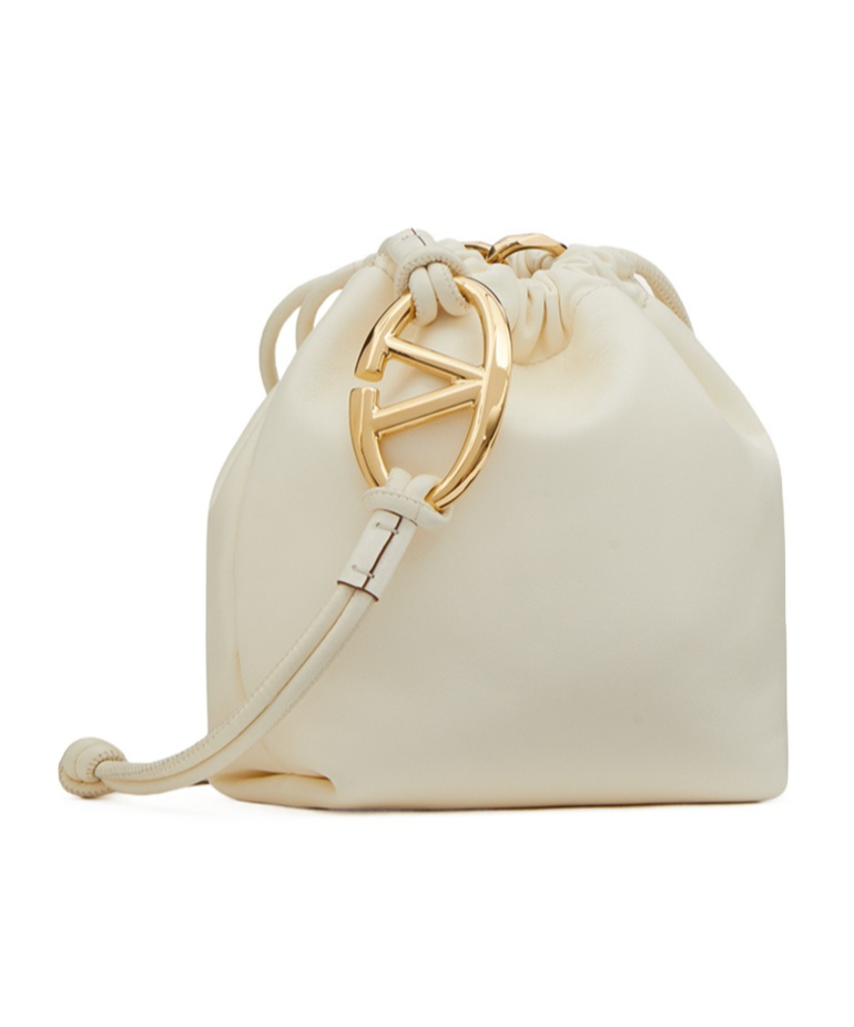 Valentino Mini Vlogo Pouf Bucket Bag In Nude