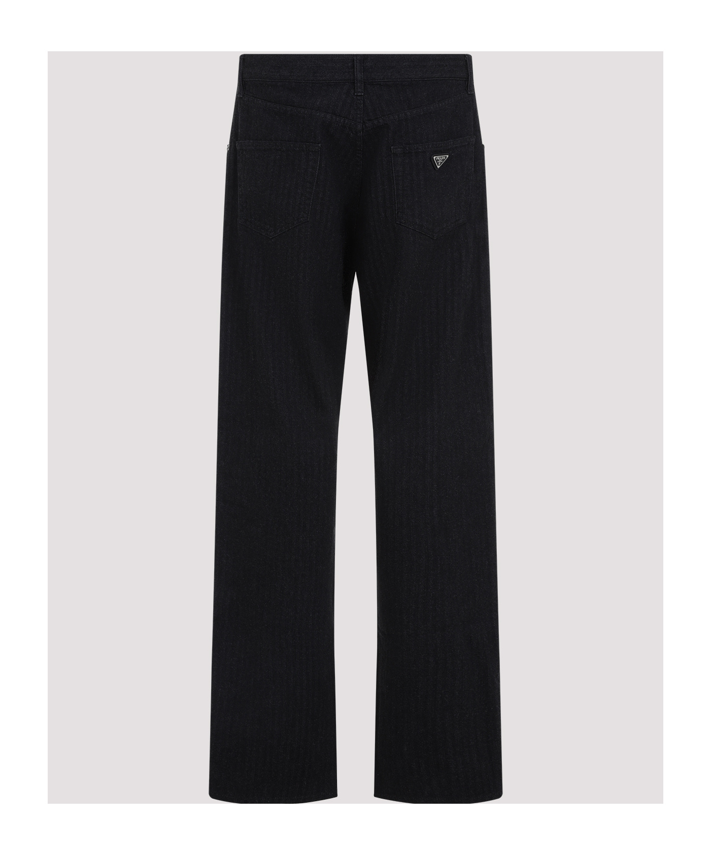 Prada Mens Black Straight-leg Regular Denim Jeans In Black