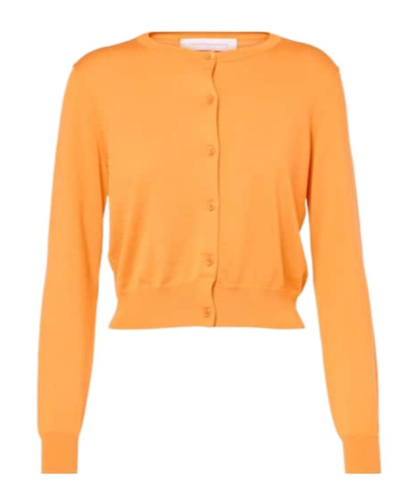 Carolina Herrera Cropped Silk And Cotton Cardigan In Orange