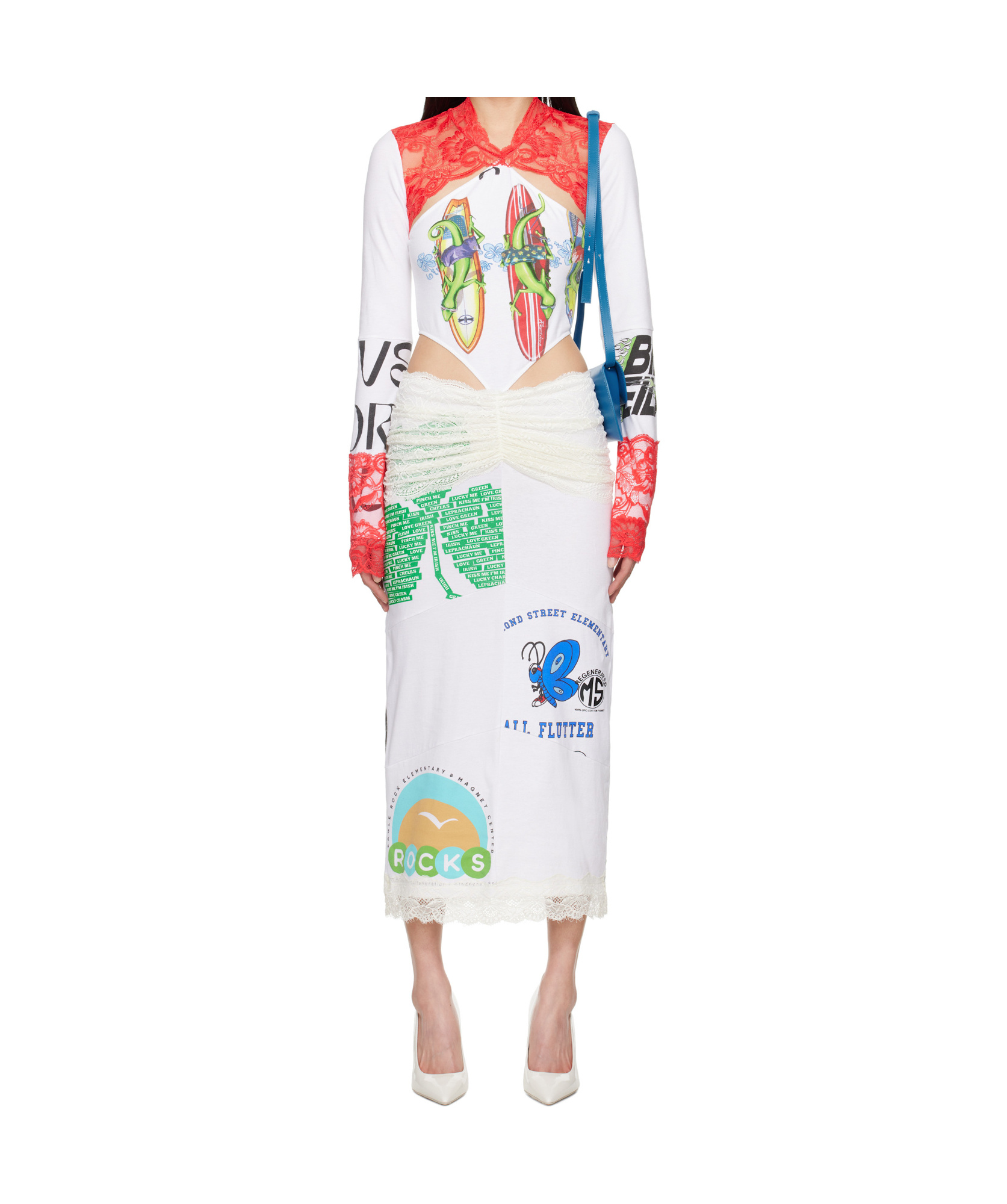 Marine Serre Regenerated Dress In White