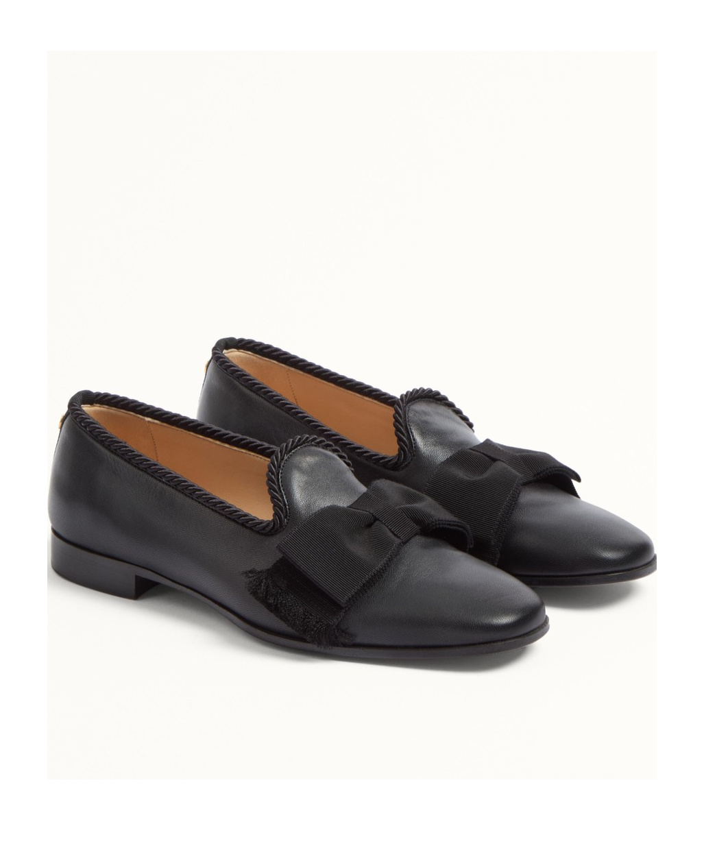 Shop Valentino Fringe Detailed Slip-on Loafers In Black