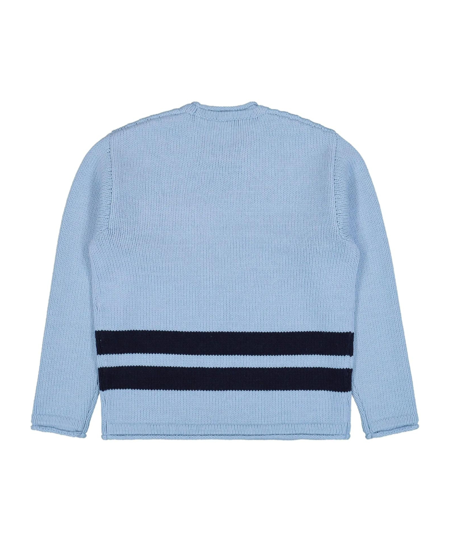 Stone Island Marina Logo-print Striped Wool Sweater In Blue