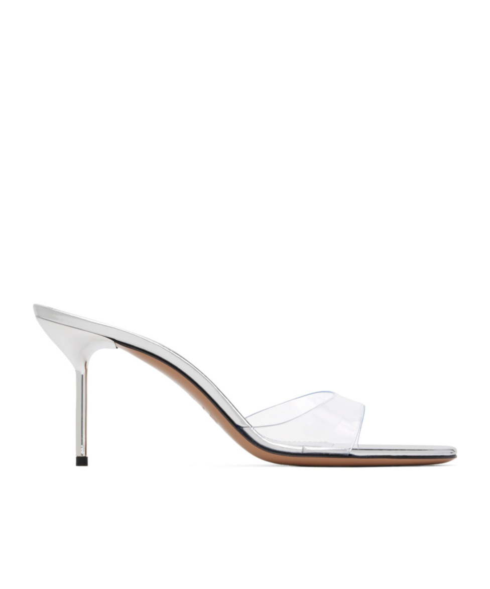 Shop Paris Texas Lidia Mule 70 Pointed High-heeled Sandals In White