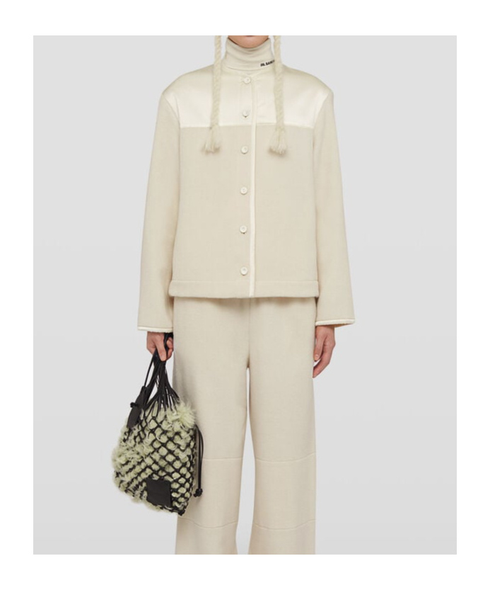 Jil Sander Panelled Fleece Jacket In White