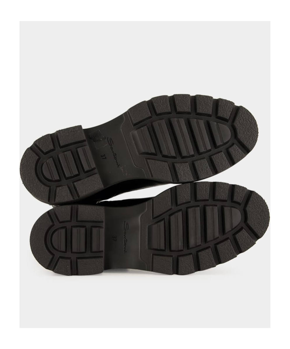 Santoni Quilted Lace-up Boots In Black