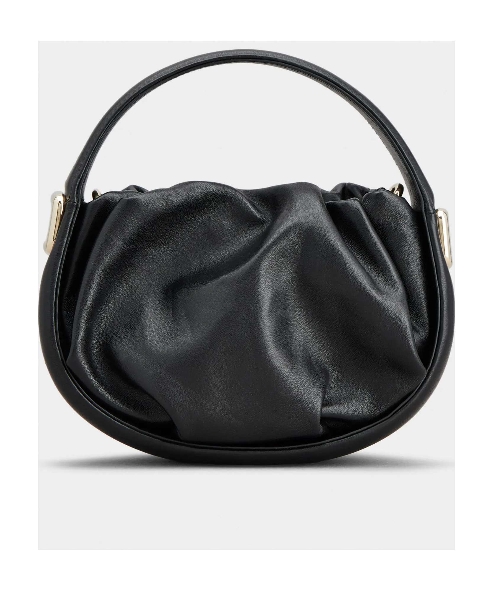Roger Vivier Hobo Viv' Choc Mini Bag In Leather In Black