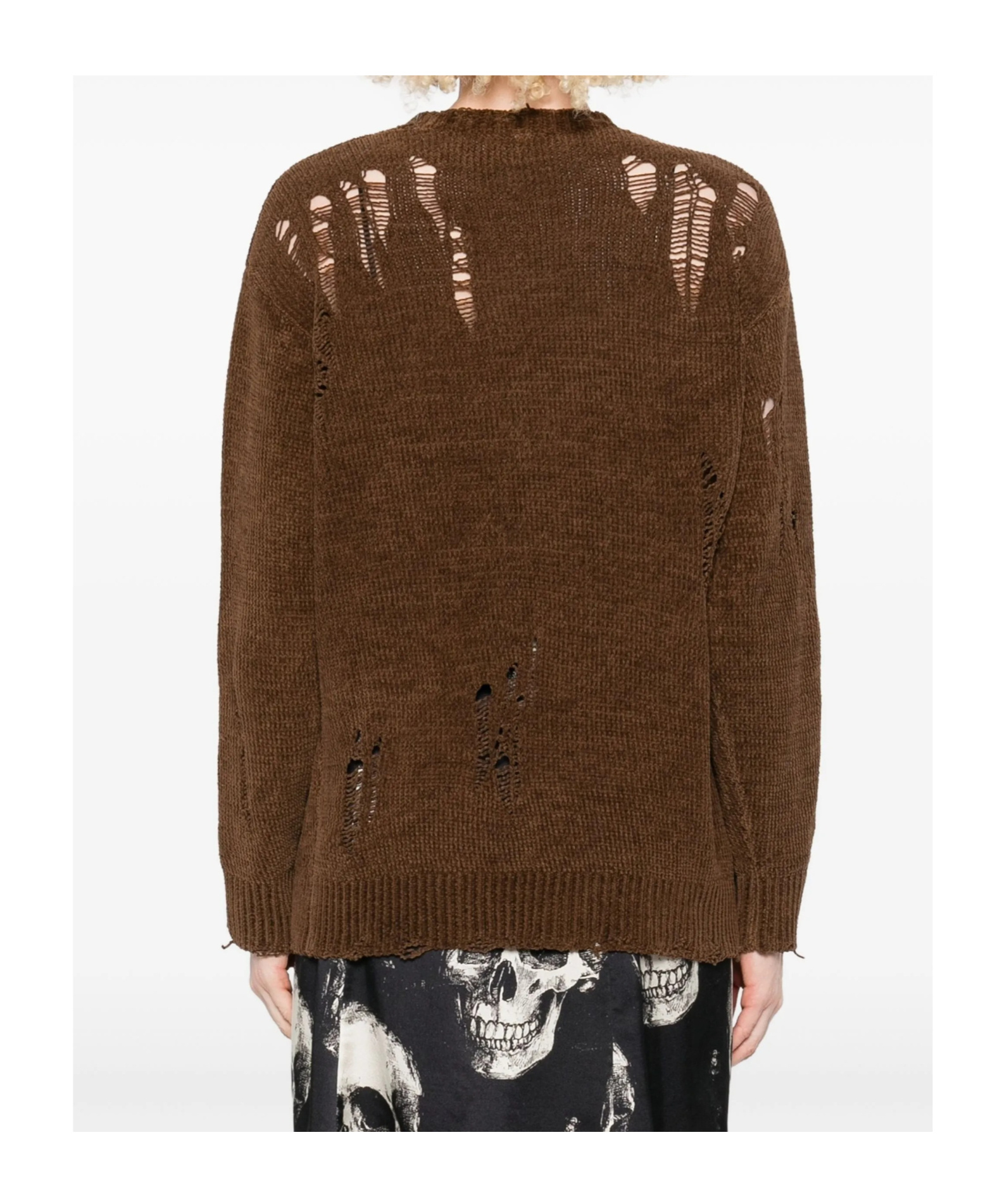 R13 Boyfriend Distressed Button-down Cardigan In Brown