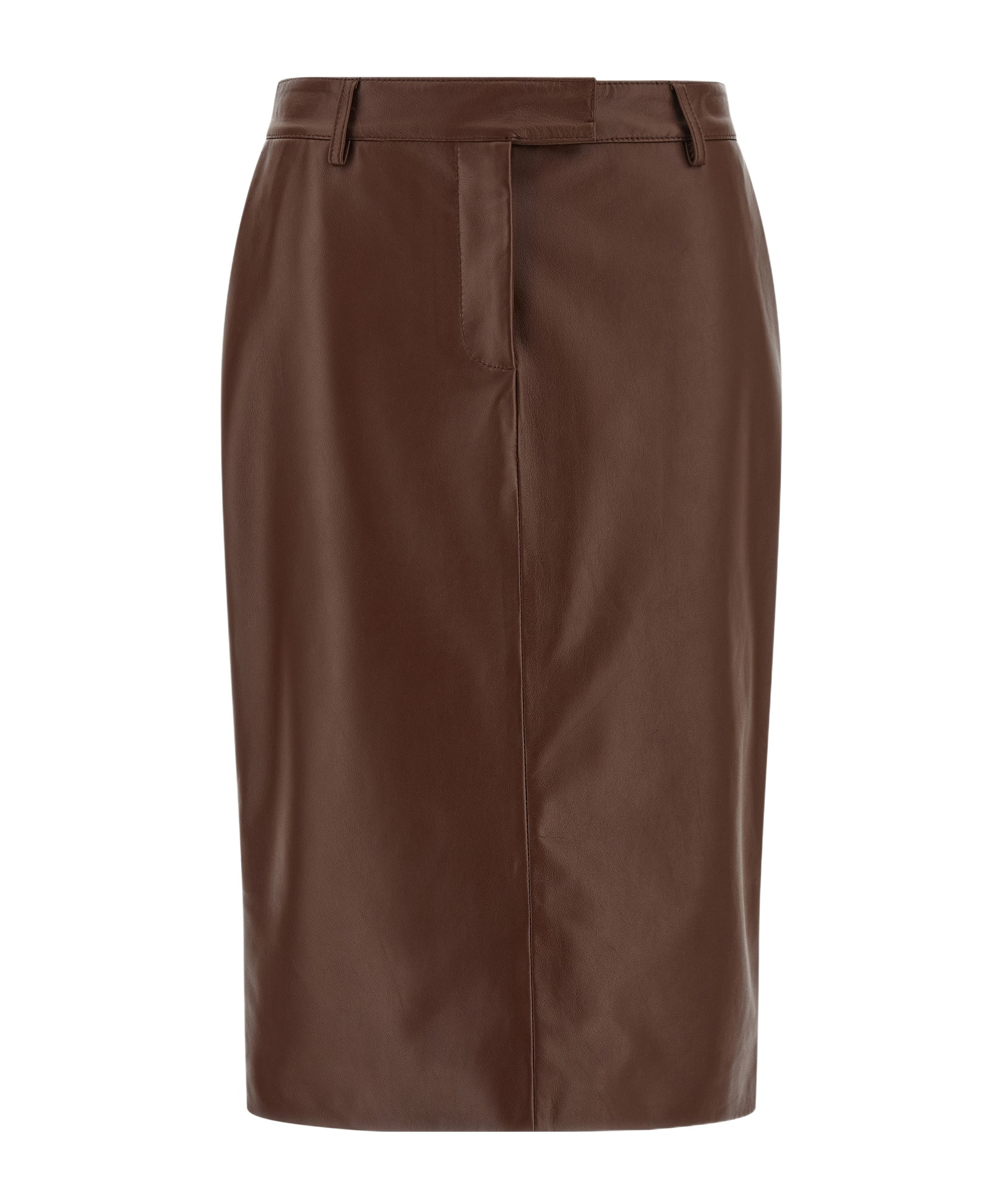 Giuseppe Di Morabito Stylish Leather Skirt Featuring Back Slit In Brown