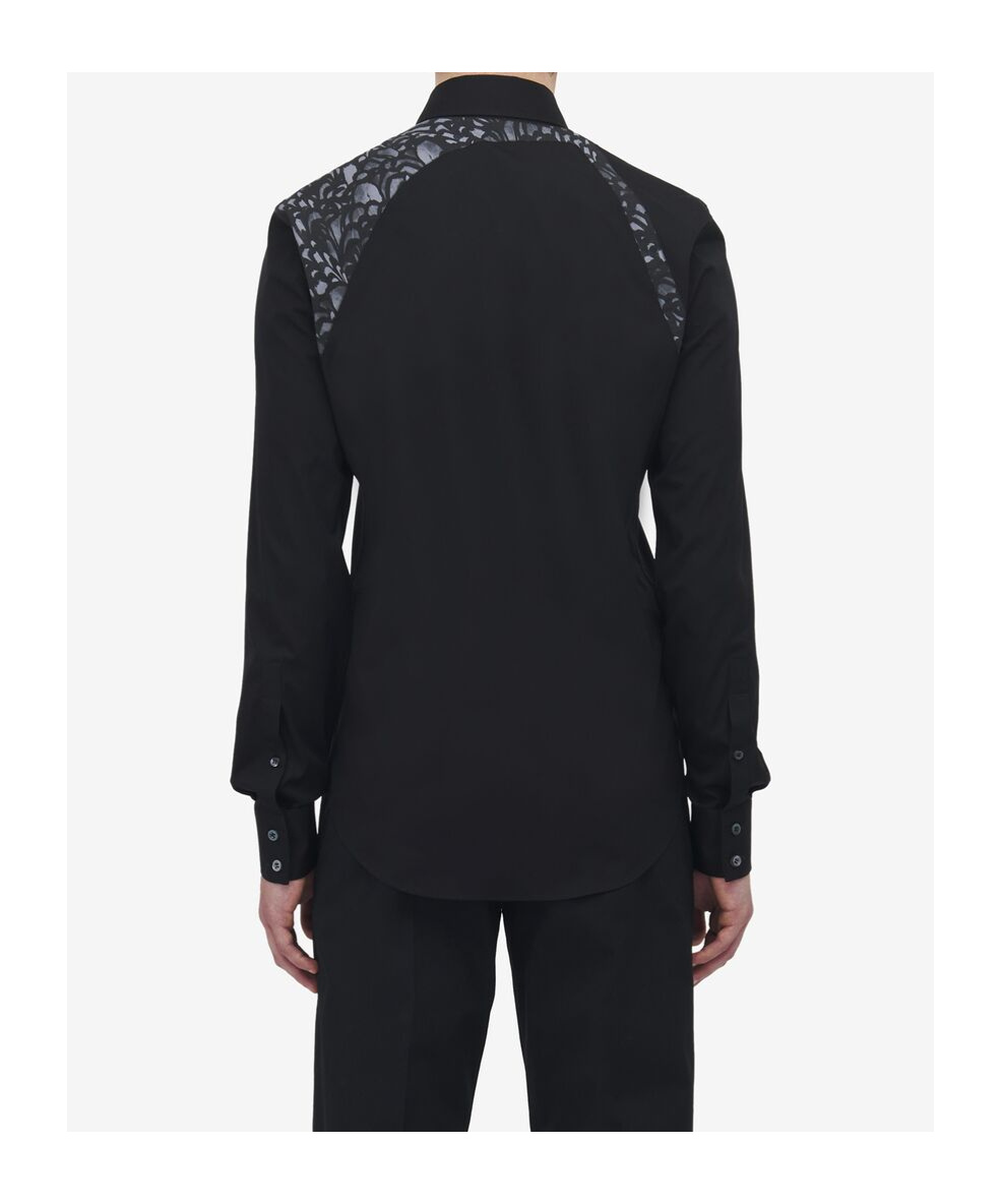 Alexander Mcqueen Feather Print Harness Shirt In Black