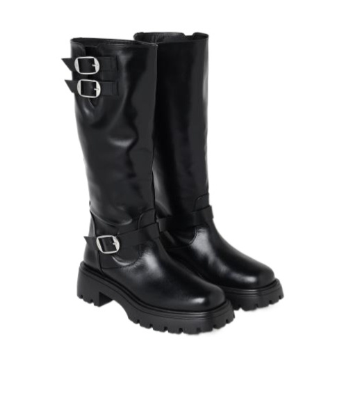 Stuart Weitzman Emerson Moto Boots In Black
