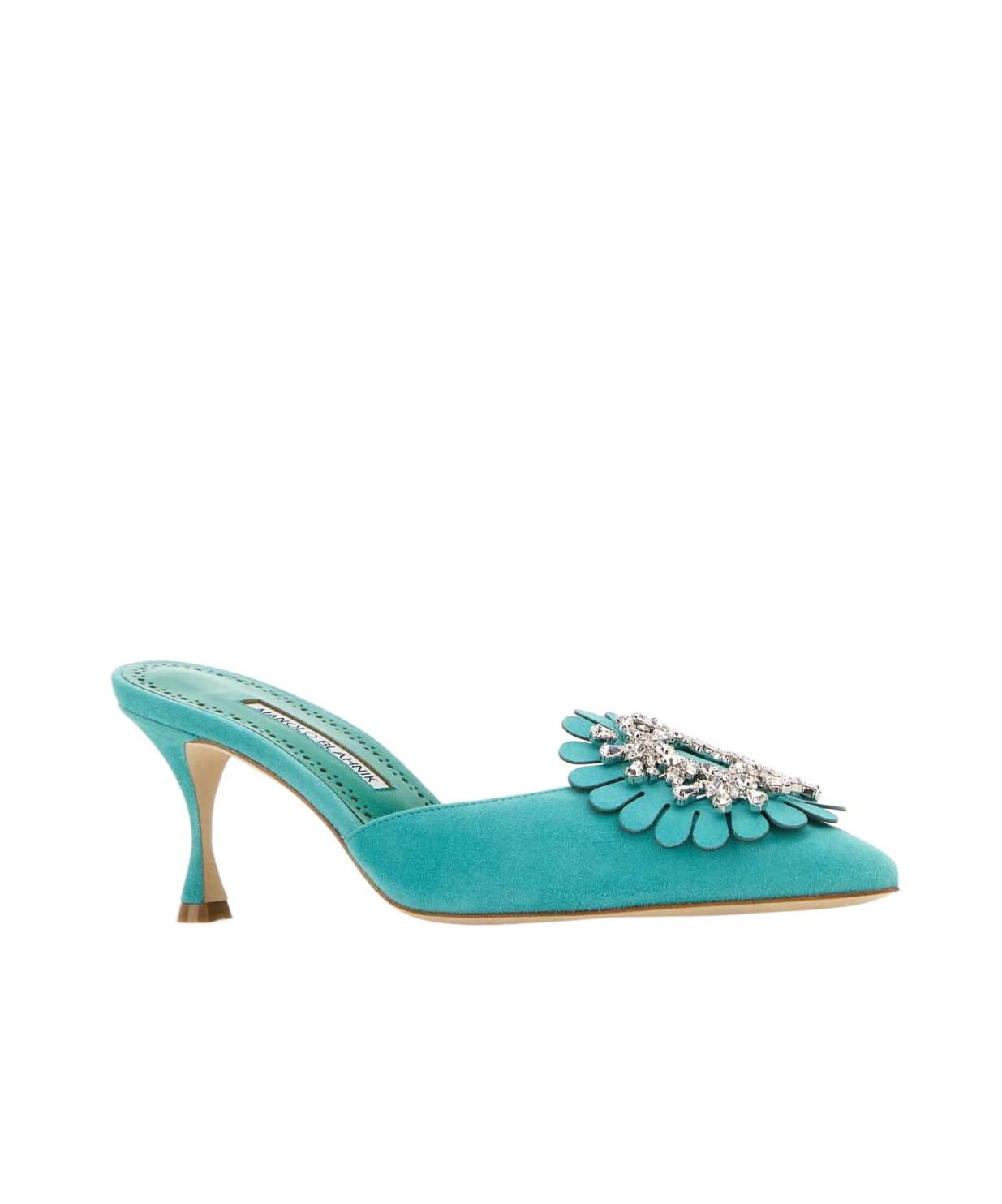 Manolo Blahnik Shogmu Embellished Mules In Blue