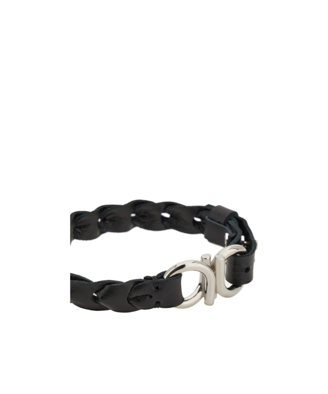 Ferragamo Gancini Braided Bracelet In Black
