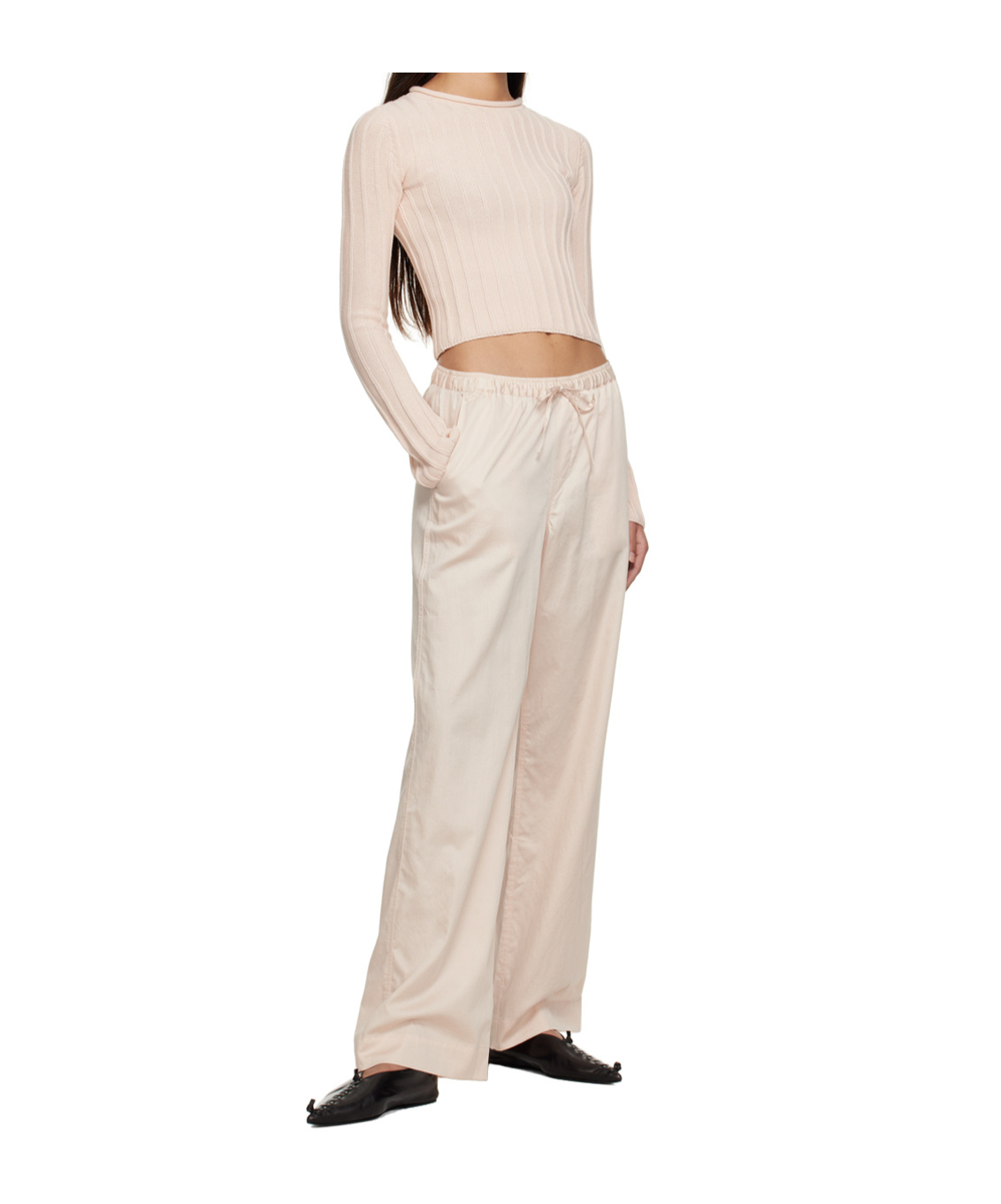 Filippa K Pink Rib Sweater In Neutral