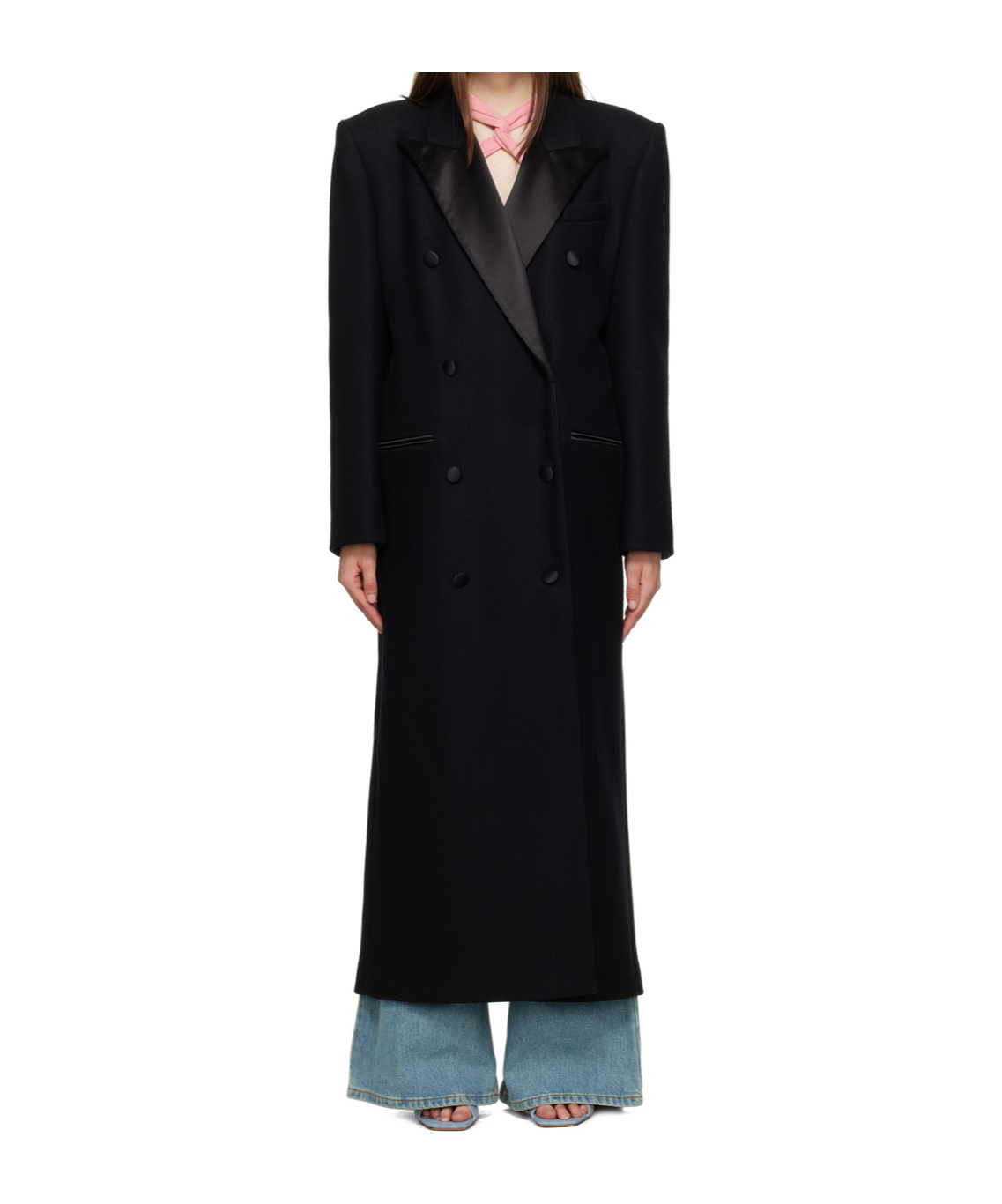 Magda Butrym Classic Double-breasted Coat In Black