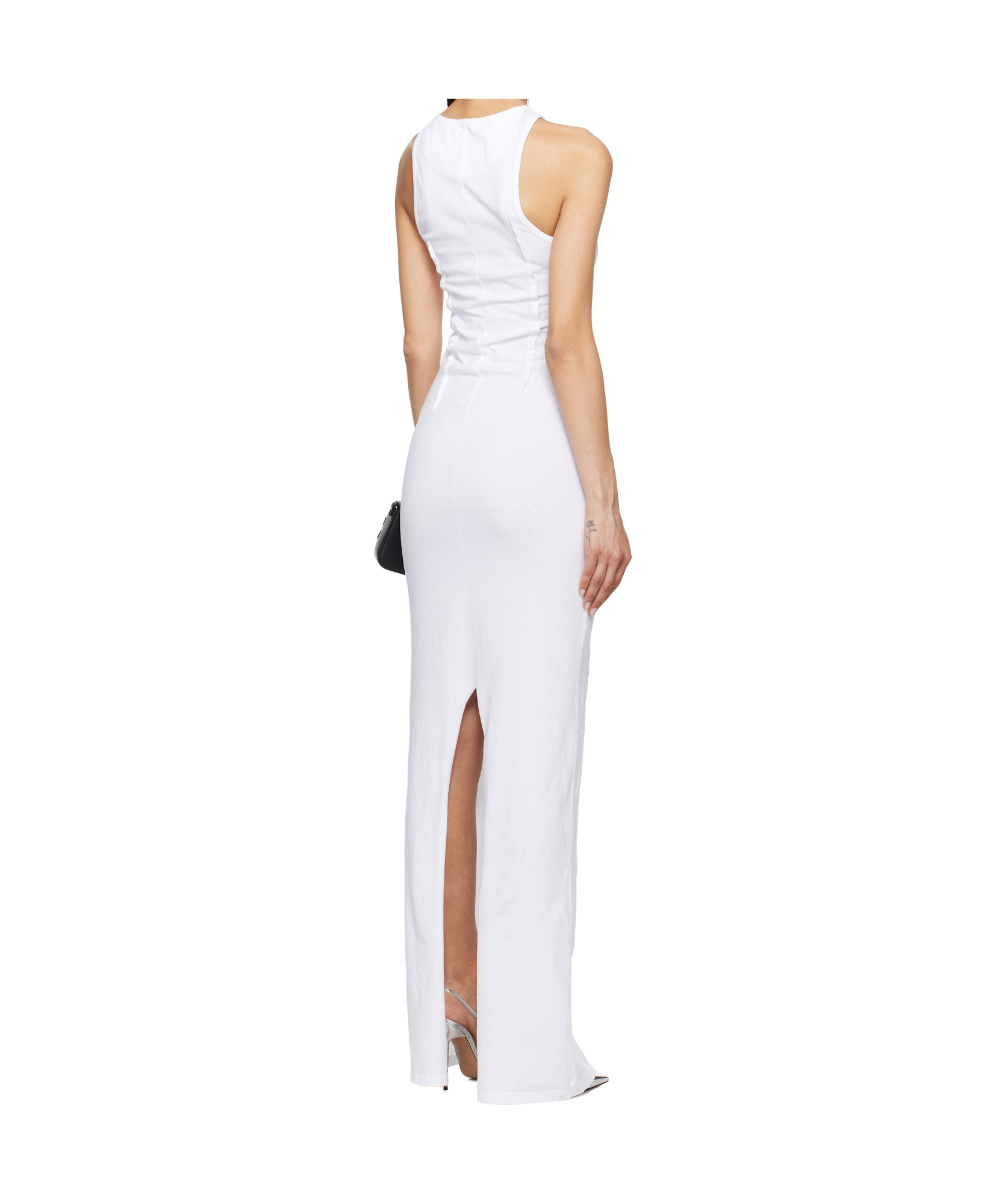 Mm6 Maison Margiela White Heavy Cotton Jersey Maxi Dress
