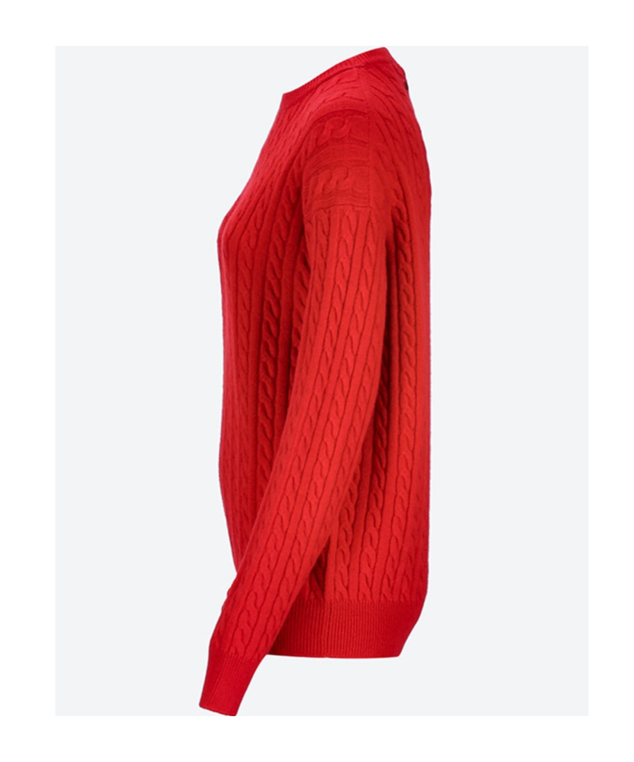 Miu Miu Cable Knit Cashmere Sweater In Red