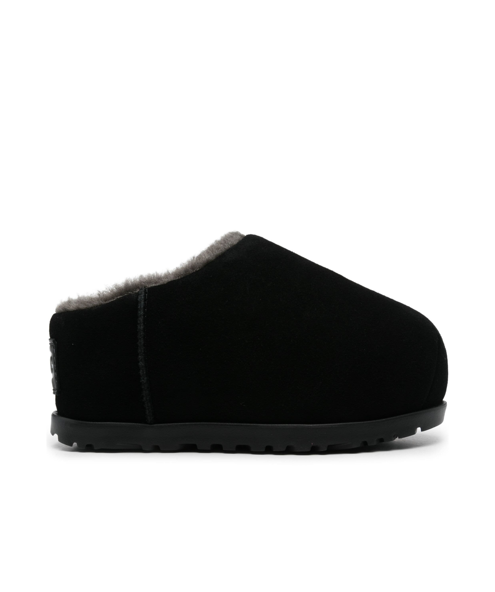 Shop Ugg Pumped Round Toe Slides In Black