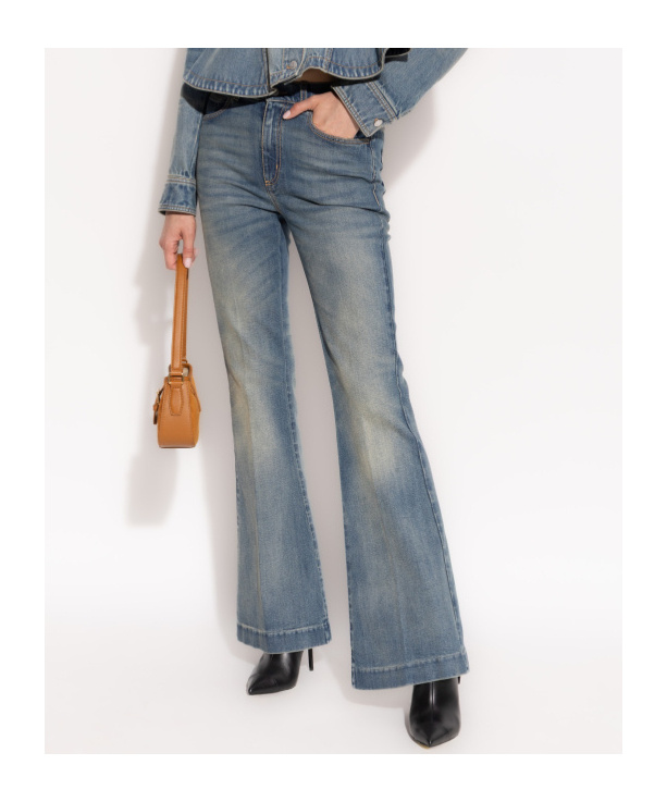 Alexander Mcqueen Flared Leg Jeans In Blue