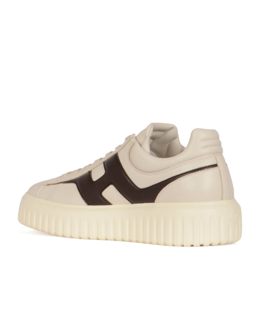 Hogan H-stripes Logo Lace-up Sneakers In Neutral