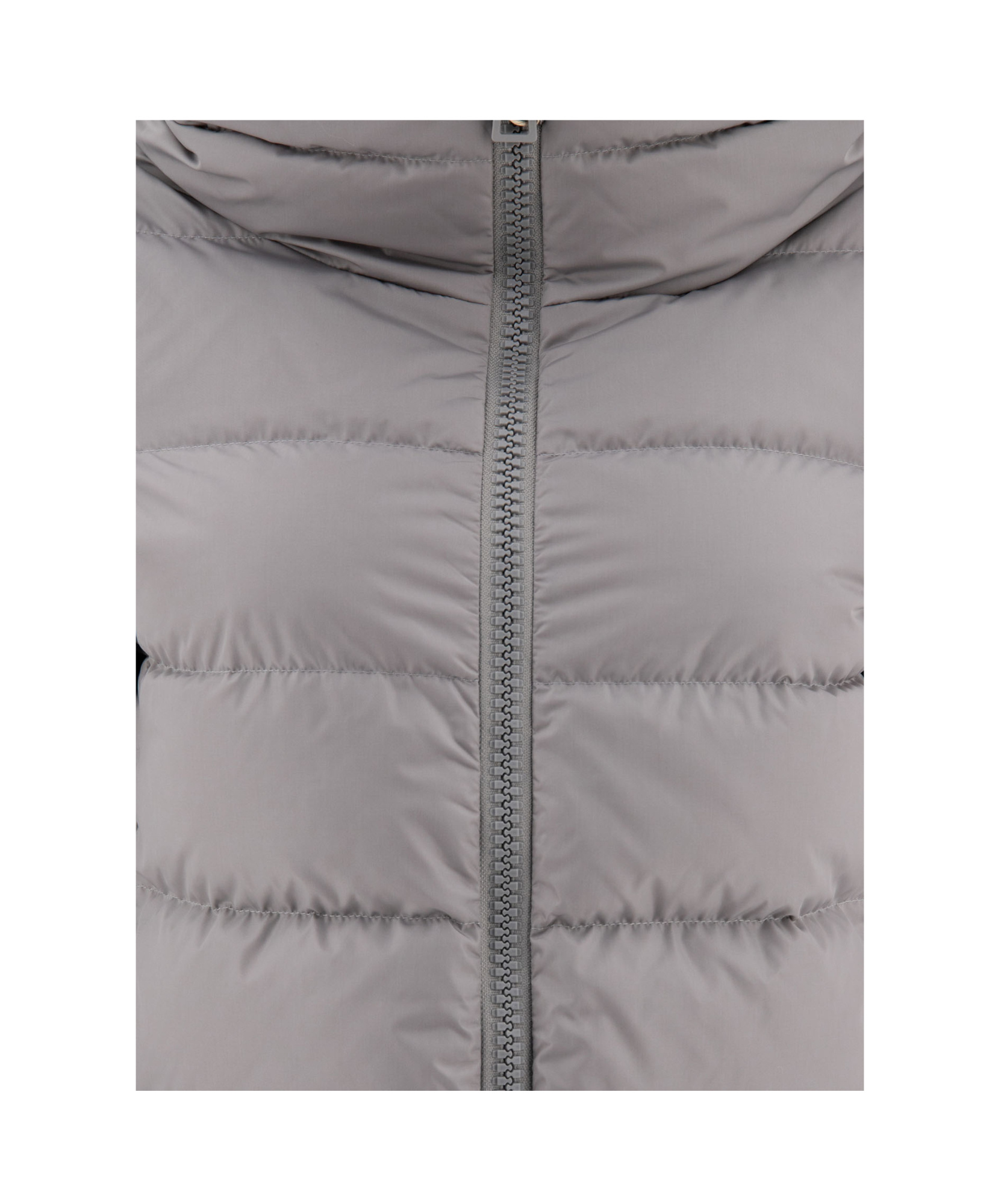 Herno Long Length Hooded Quilted Jacket In Gray