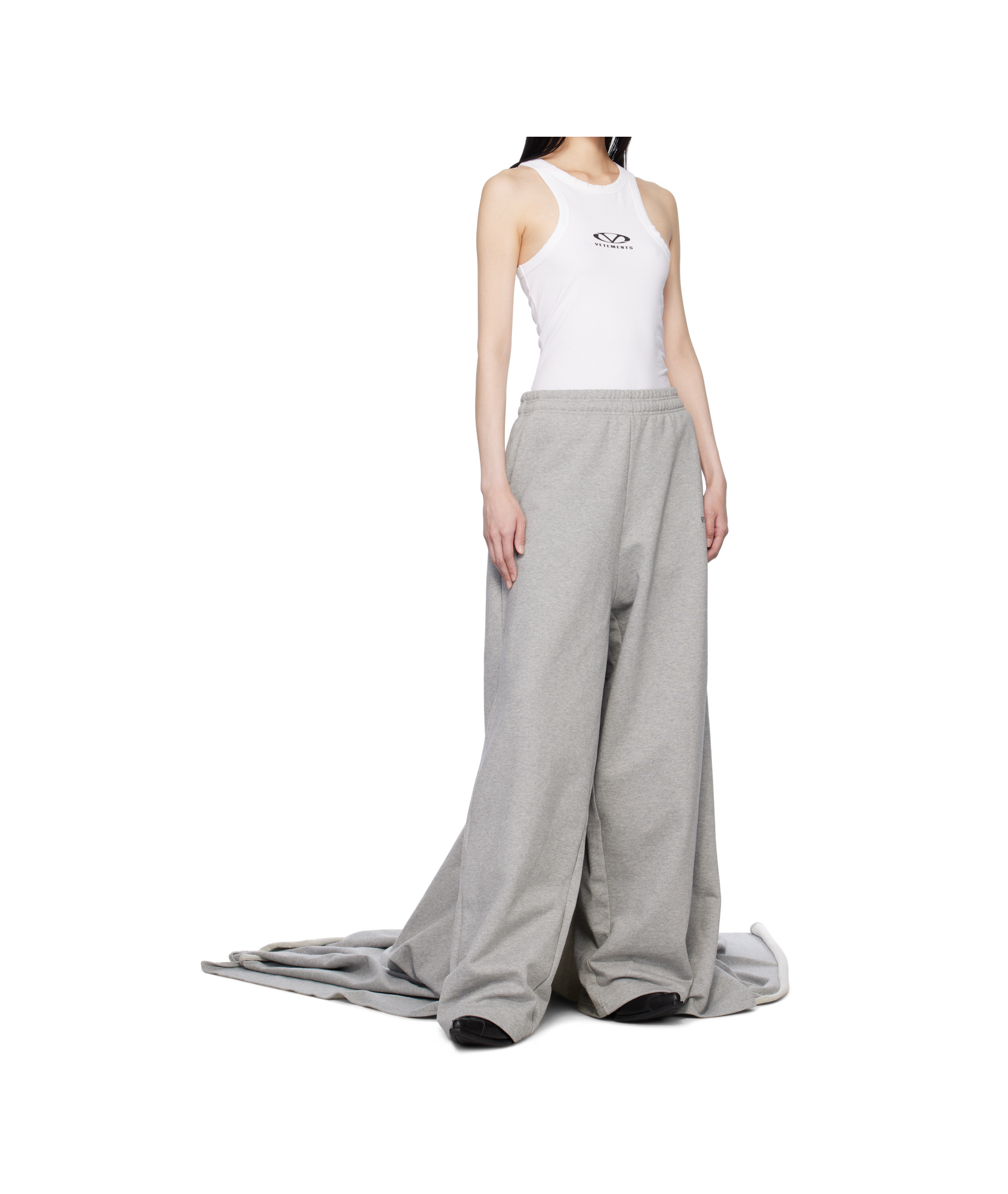 Vetements Elastic Waist Track Pants In Grey