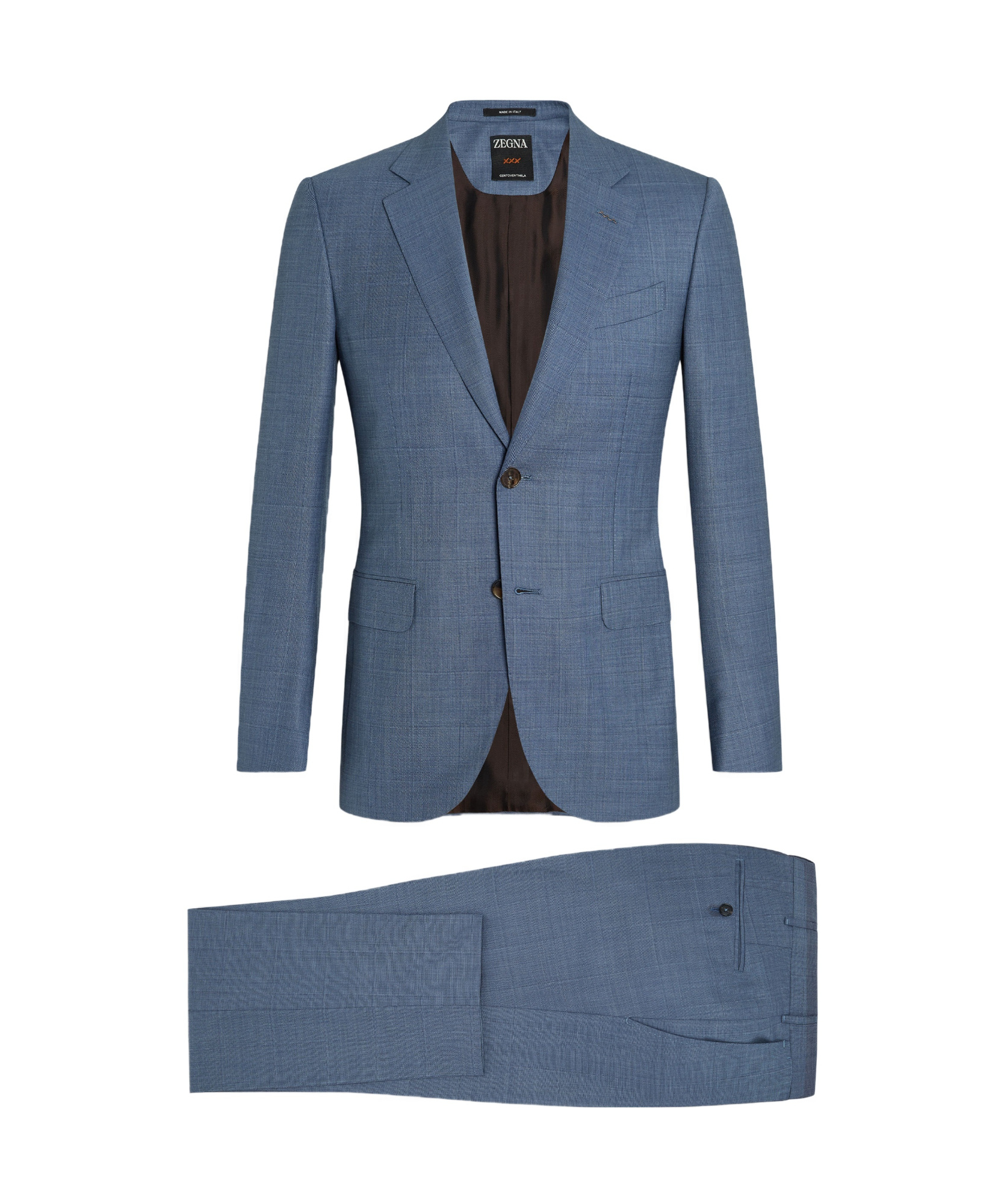 Zegna Centoventimila Wool Suit In Blue