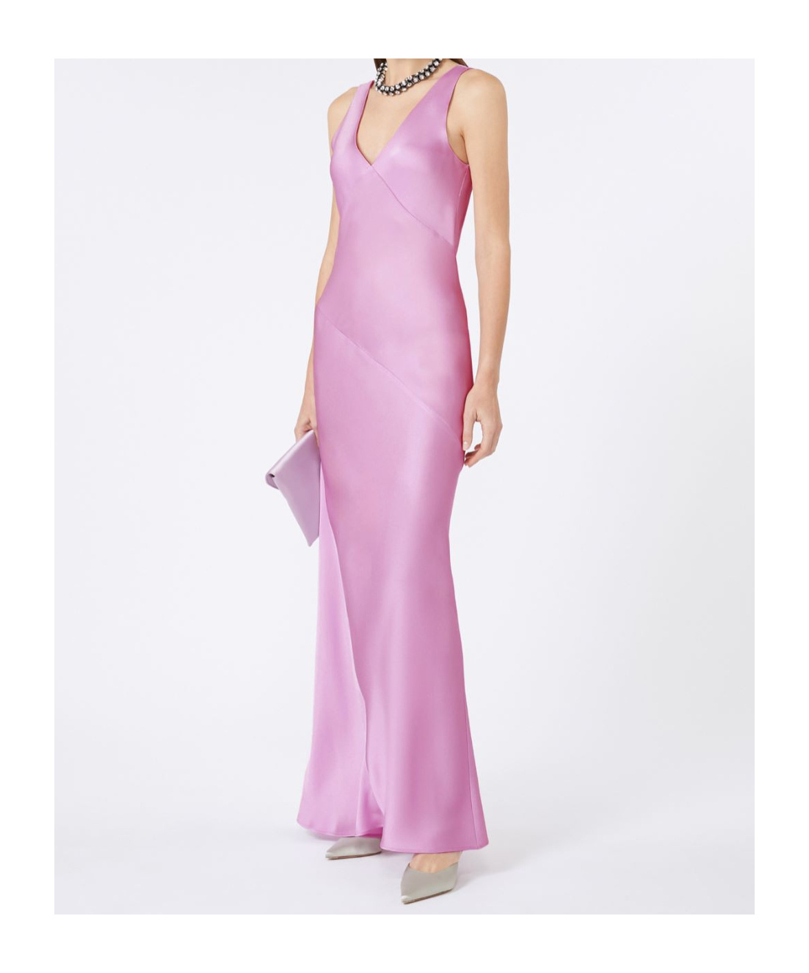 Max Mara Envers Satin Slip Dress In Pink