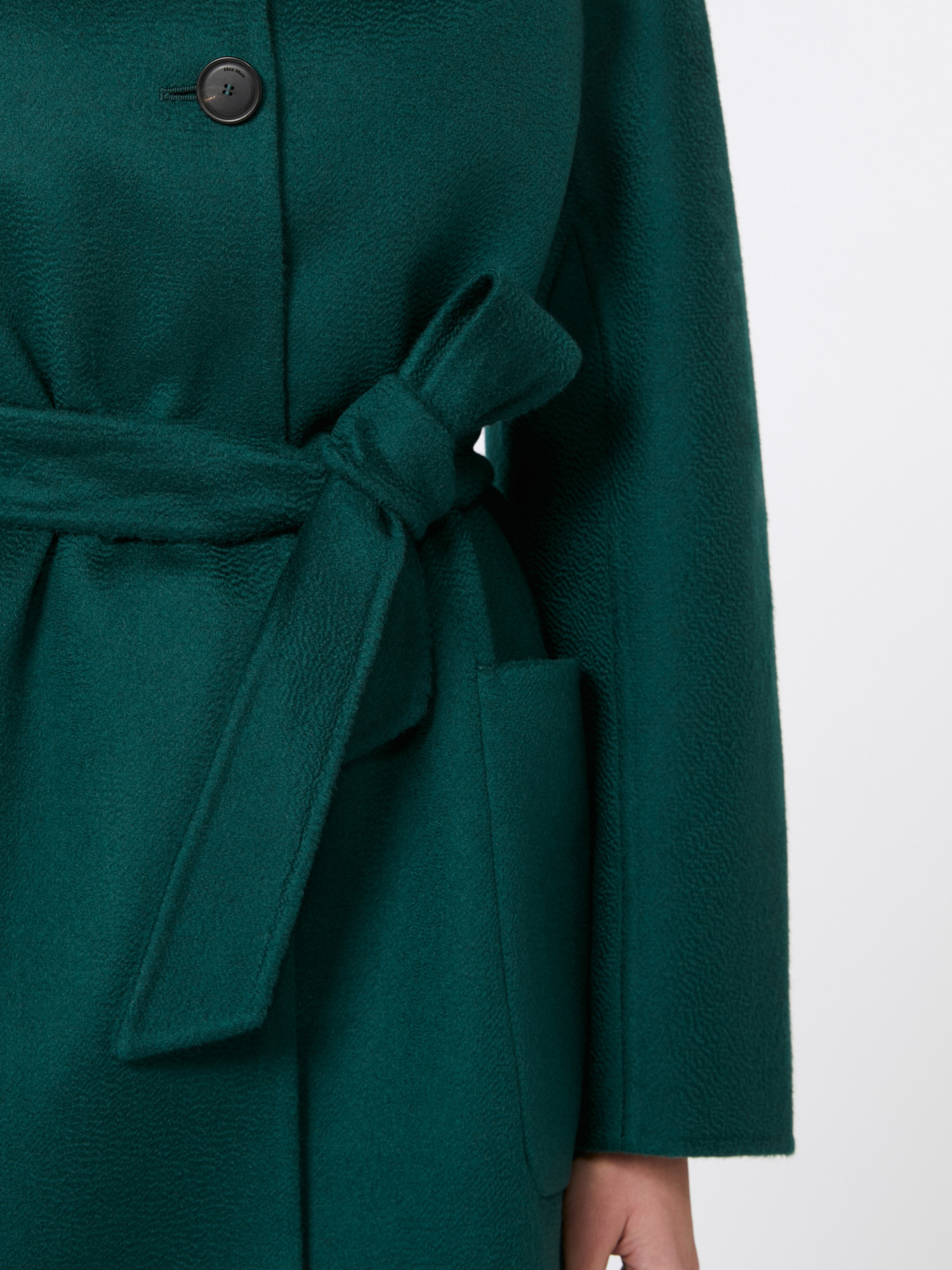 Max Mara Short Pure Cashmere Coat In Green