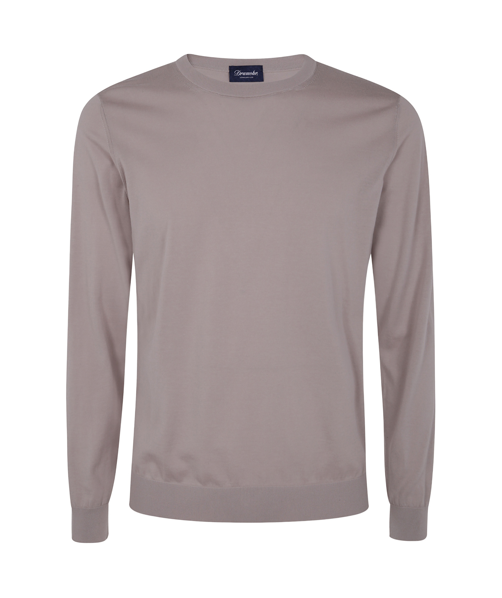 Drumohr Long Sleeves Round Neck Sweater In Gray