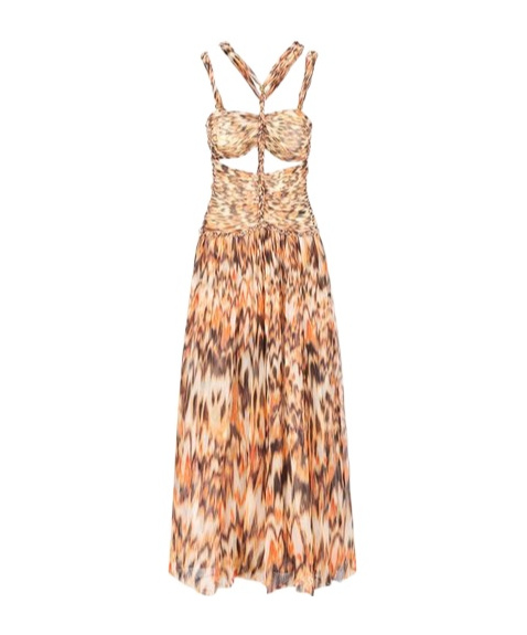 Isabel Marant Rafael Abstract Patterned Maxi Dress In Nude