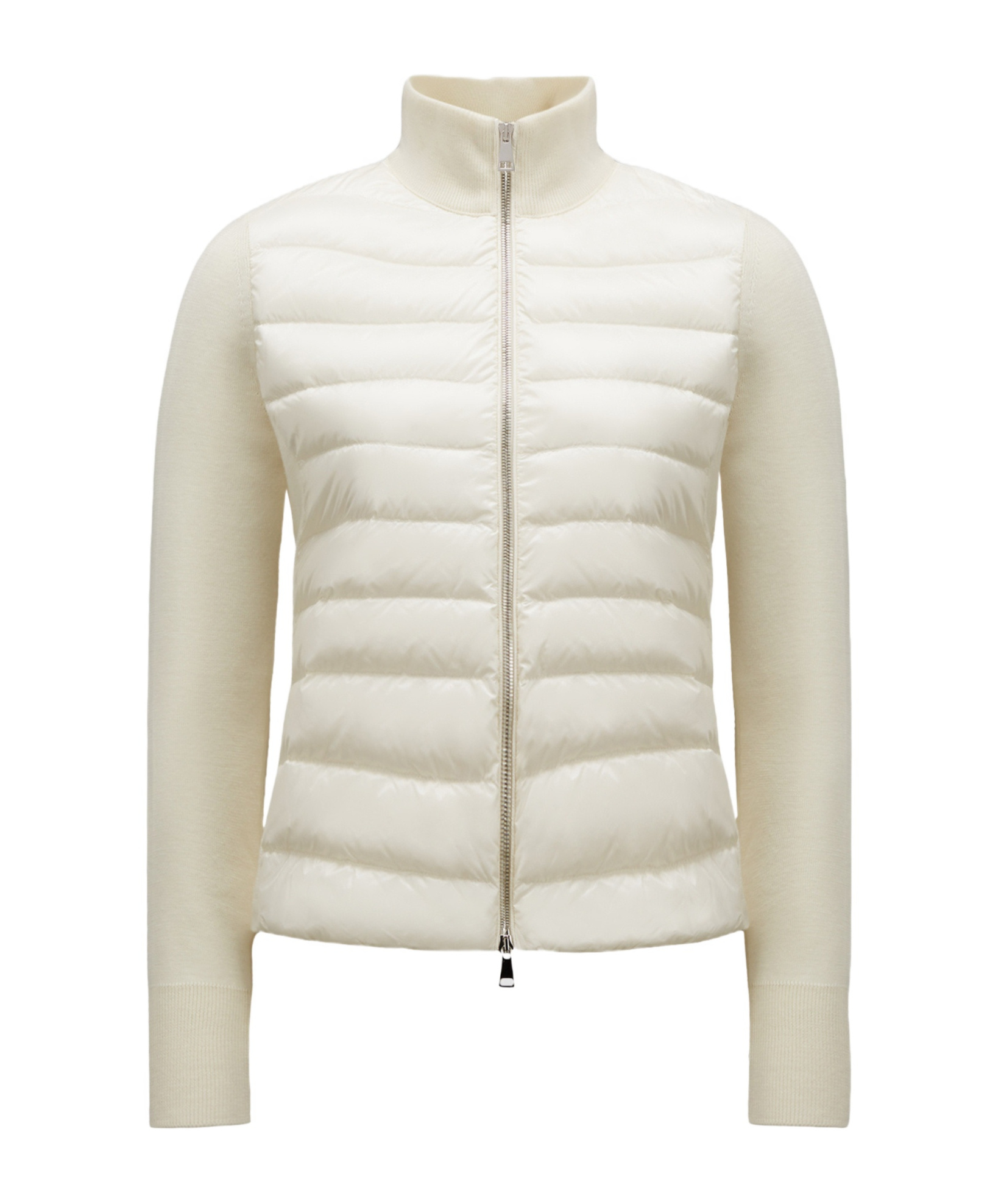 Moncler Padded Wool Zipper Down Jacket In White