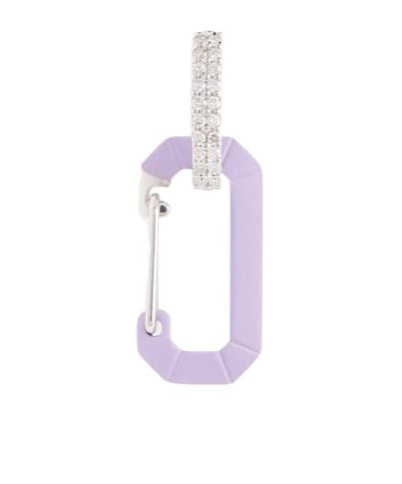 Eéra Chiara Small 18kt Gold Single Earring With Diamonds In Purple
